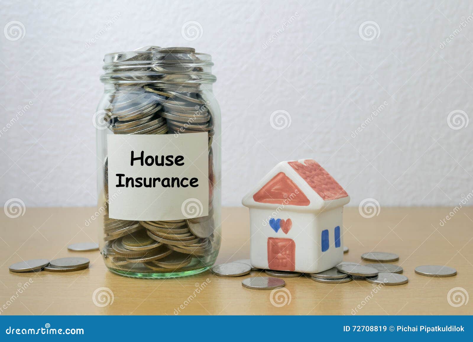 Money Saving For House Insurance Stock Image - Image of collect, currency: 72708819