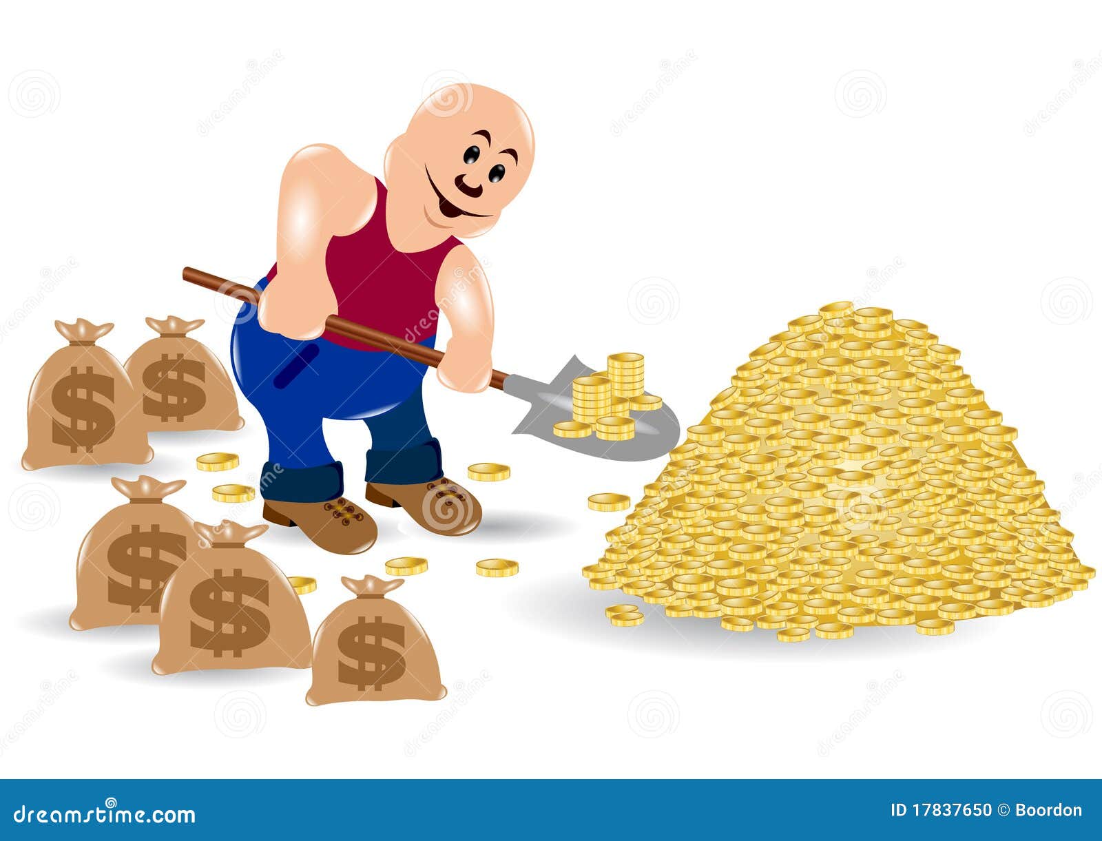Money Shovel Man Stock Photo Image 17837650