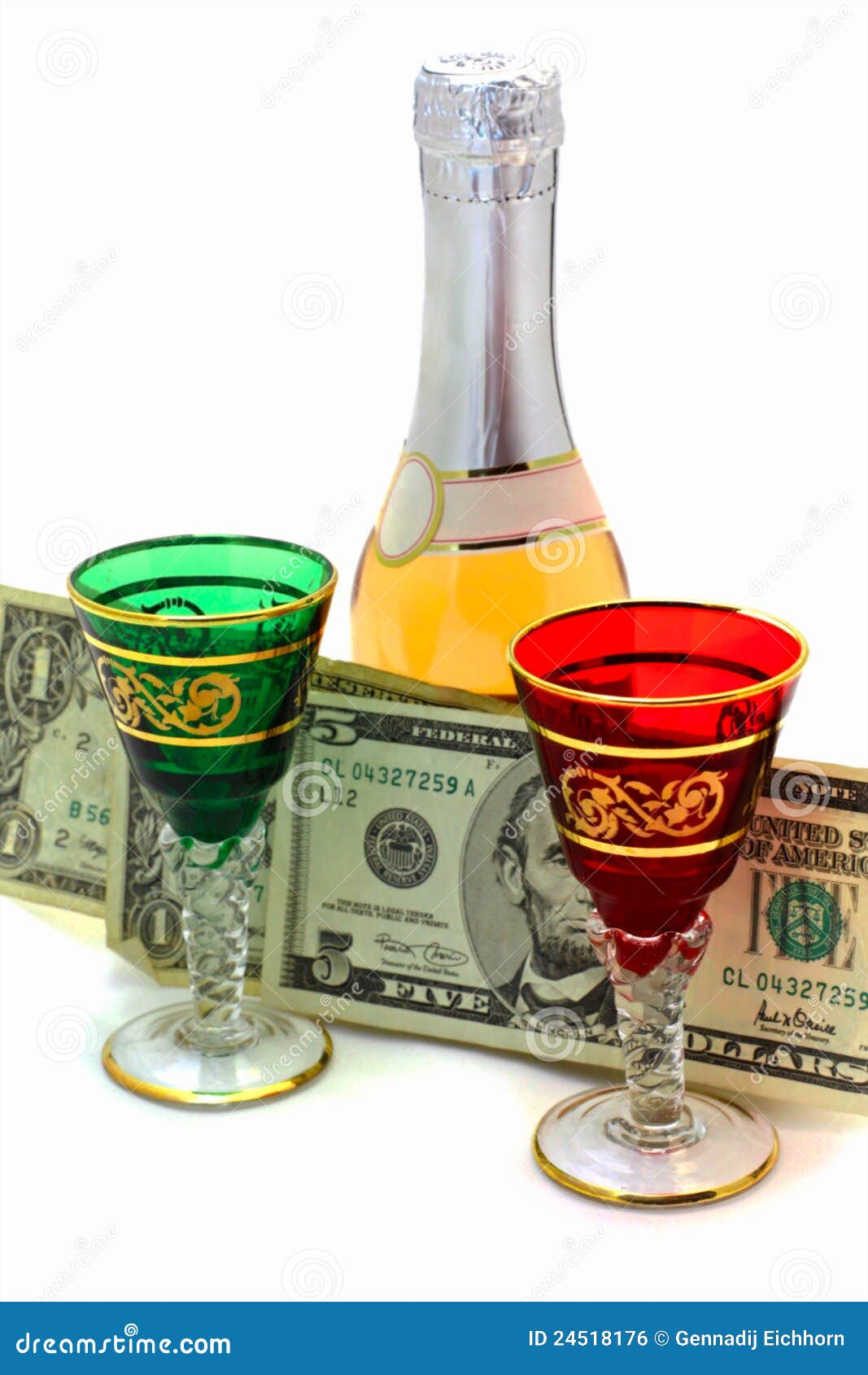 Money is spent for wine stock photo. Image of background 24518176