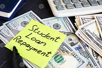 Money For Student Loan Repayment On A Table Stock Photo Image Of 