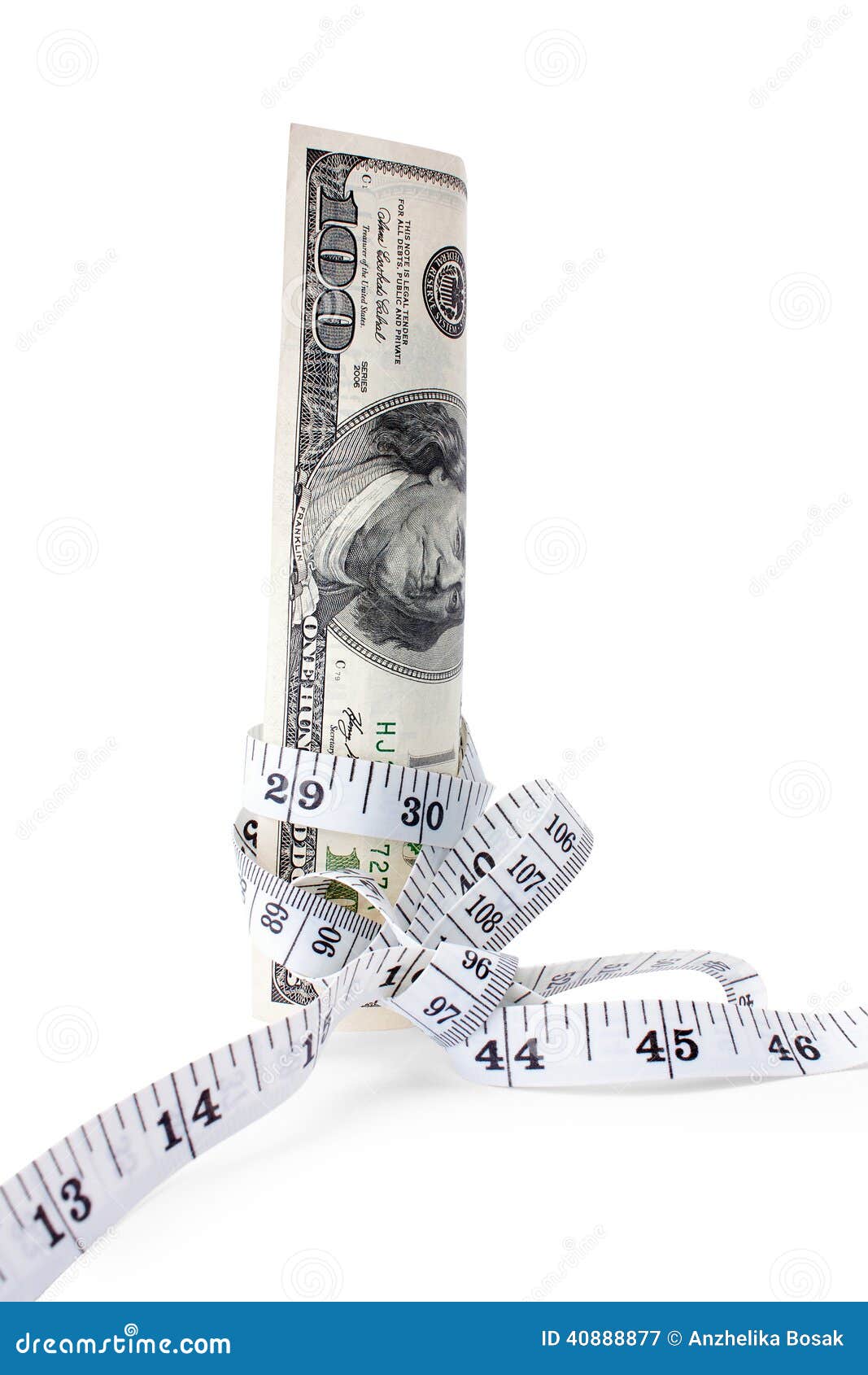 Money Tied with Measuring Tape Stock Image Image of achievement, debt