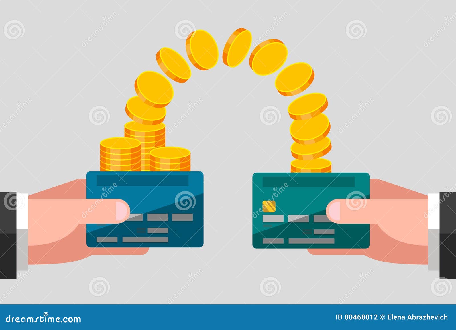 Money Transfer From One Card To Another Stock Vector - Illustration of interest, budget: 80468812