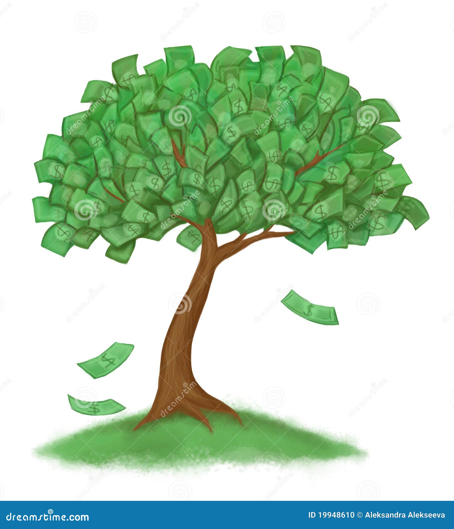 Money Tree On Grass Stock Illustration Illustration Of Leaf 19948610 - money tree!    on grass