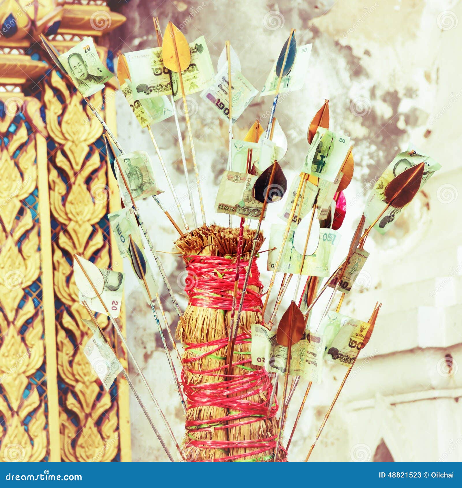 Money stock image. Image of religion, gold, tree, thailand 48821523