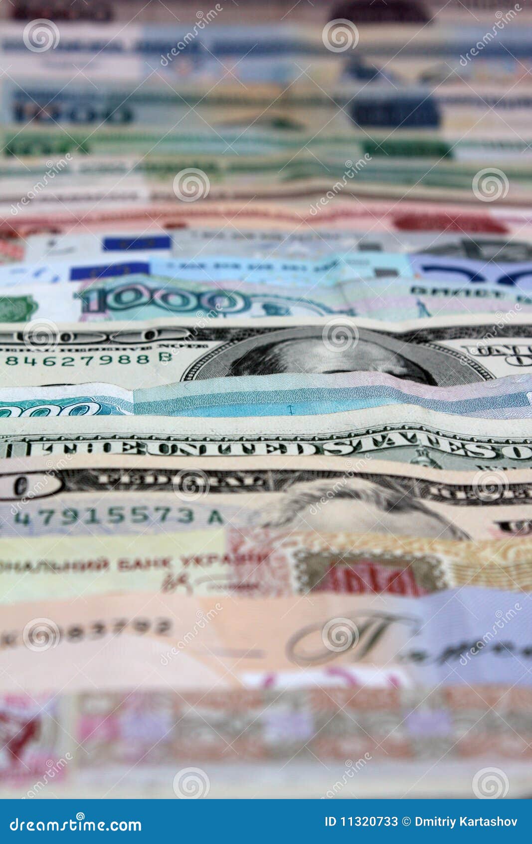 money, various currencies as a background