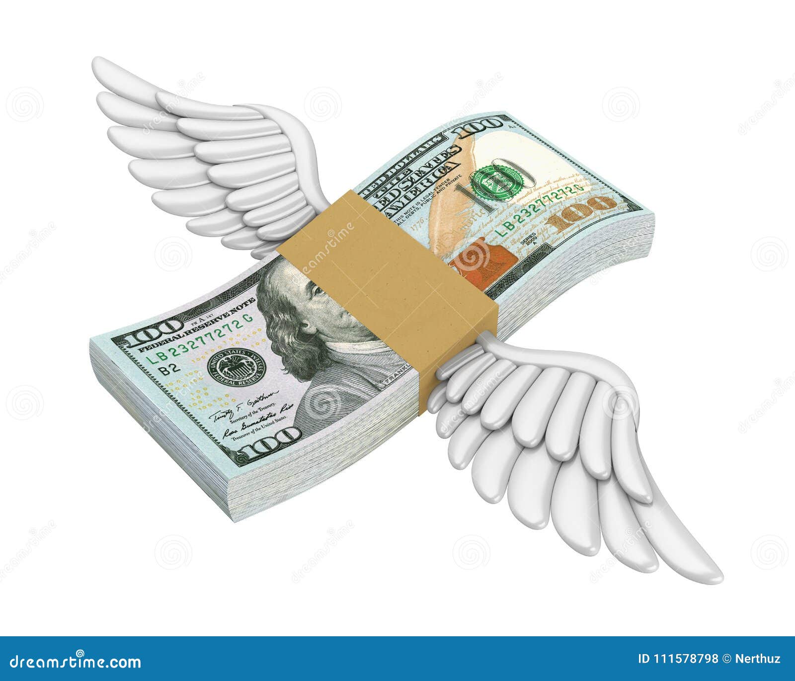 moneybag with wings