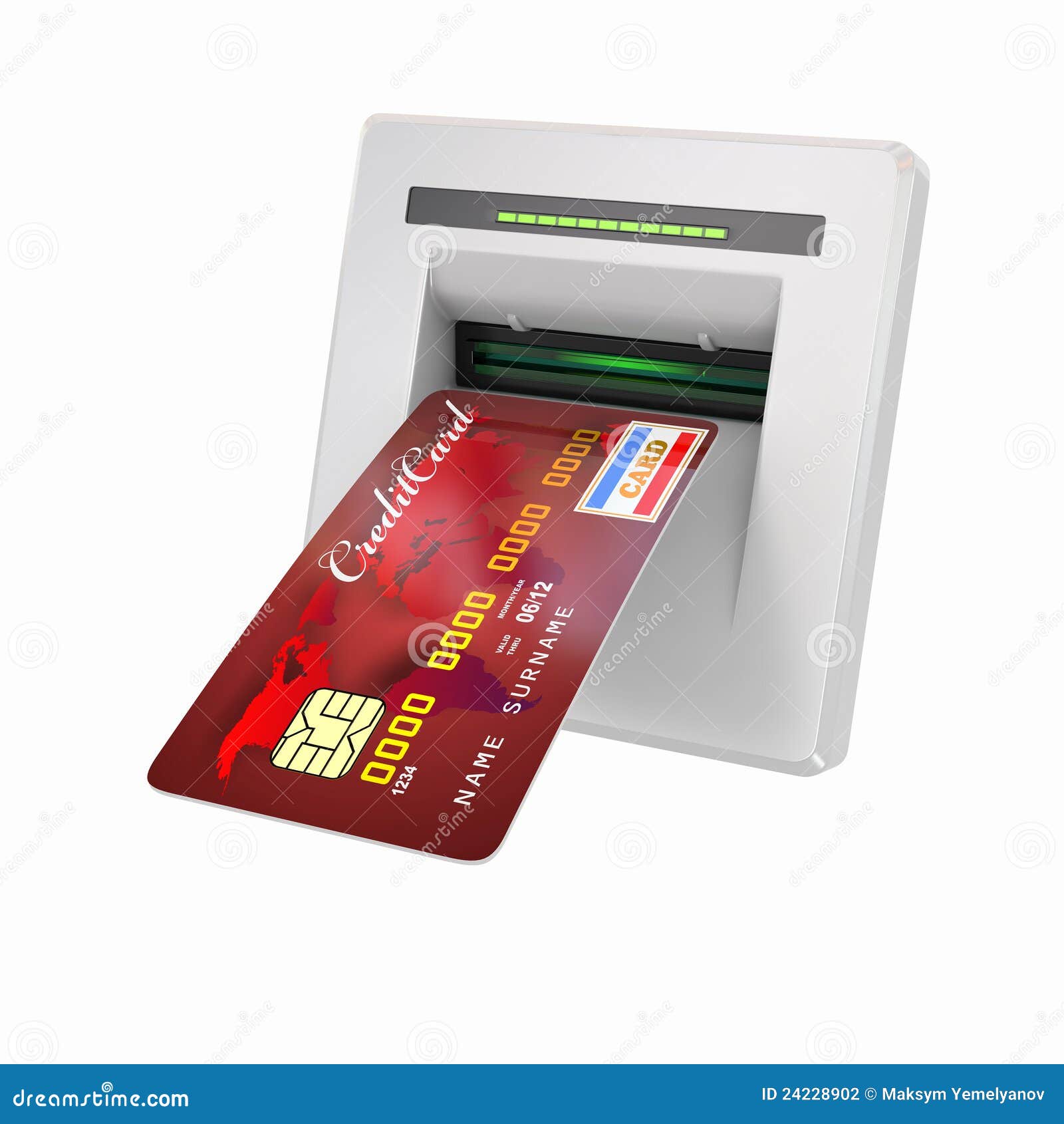 Money Withdrawal. ATM And Credit Or Debit Card Stock Illustration - Illustration of ecommerce ...