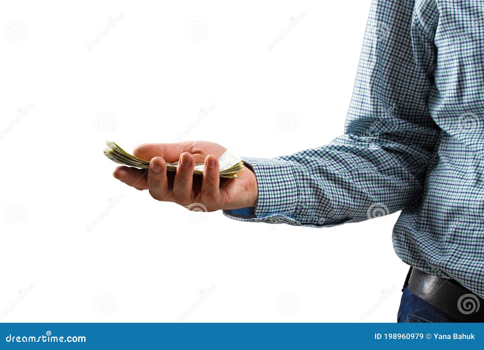 money in your pocket. money in hands