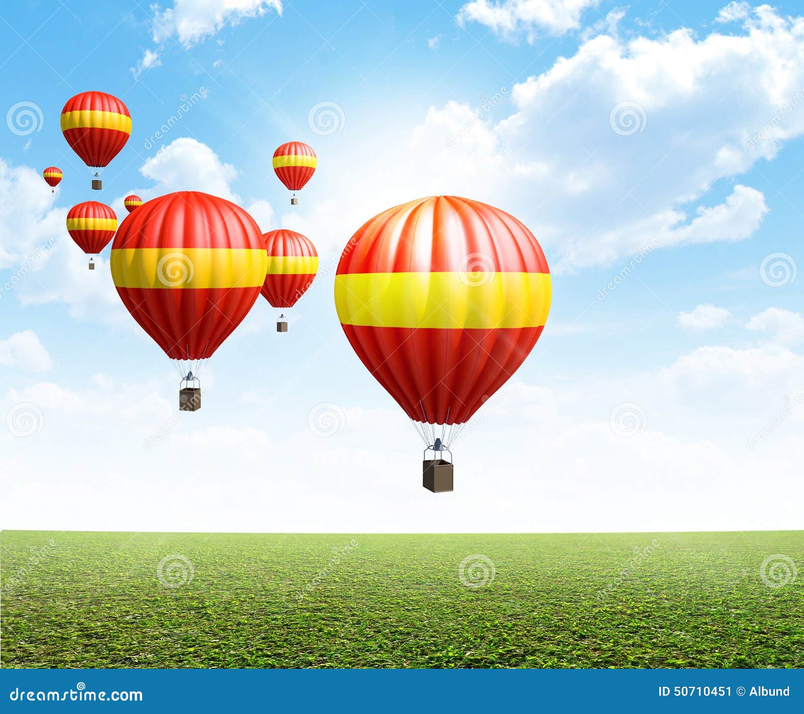 Mongolfiere Su Erba Verde Immagine Stock Immagine Di Paesaggio