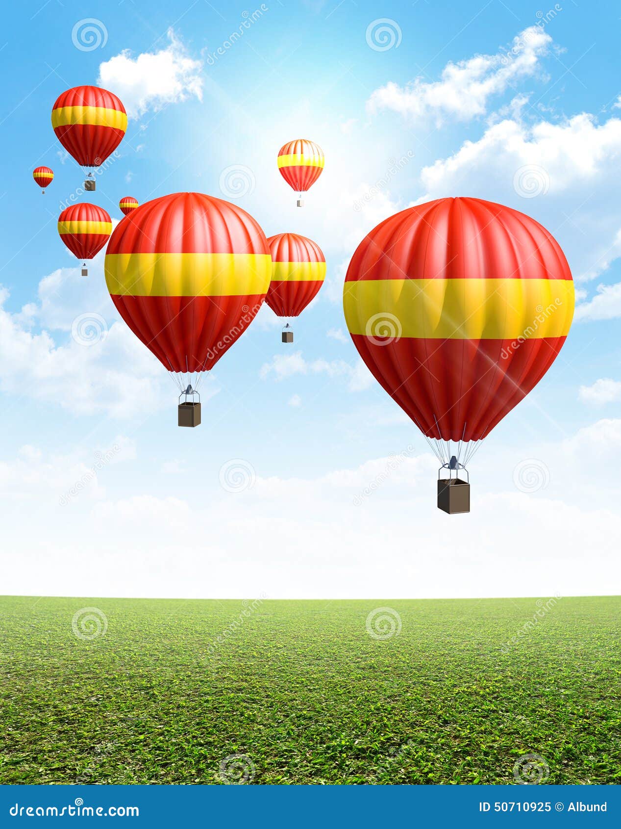 Mongolfiere Su Erba Verde Immagine Stock Immagine Di Erba