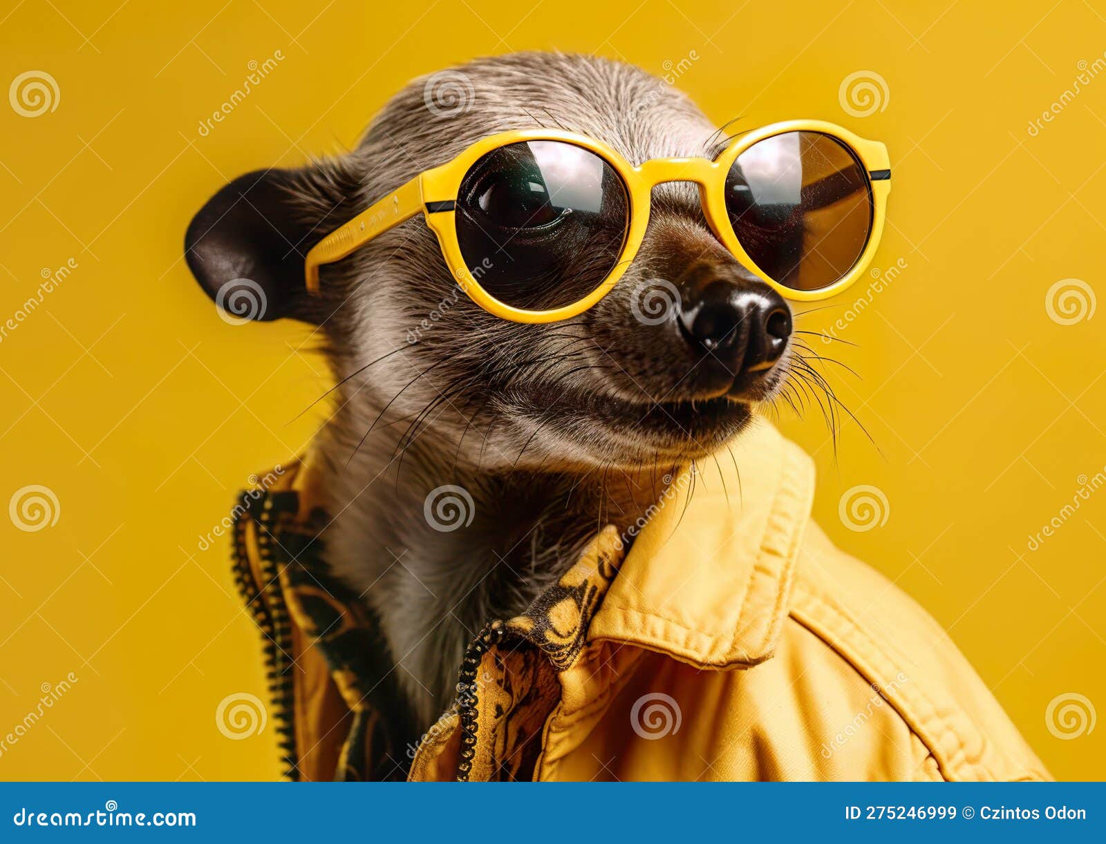 Desenho Macaco De Oculos Fundo Amarelo 3215