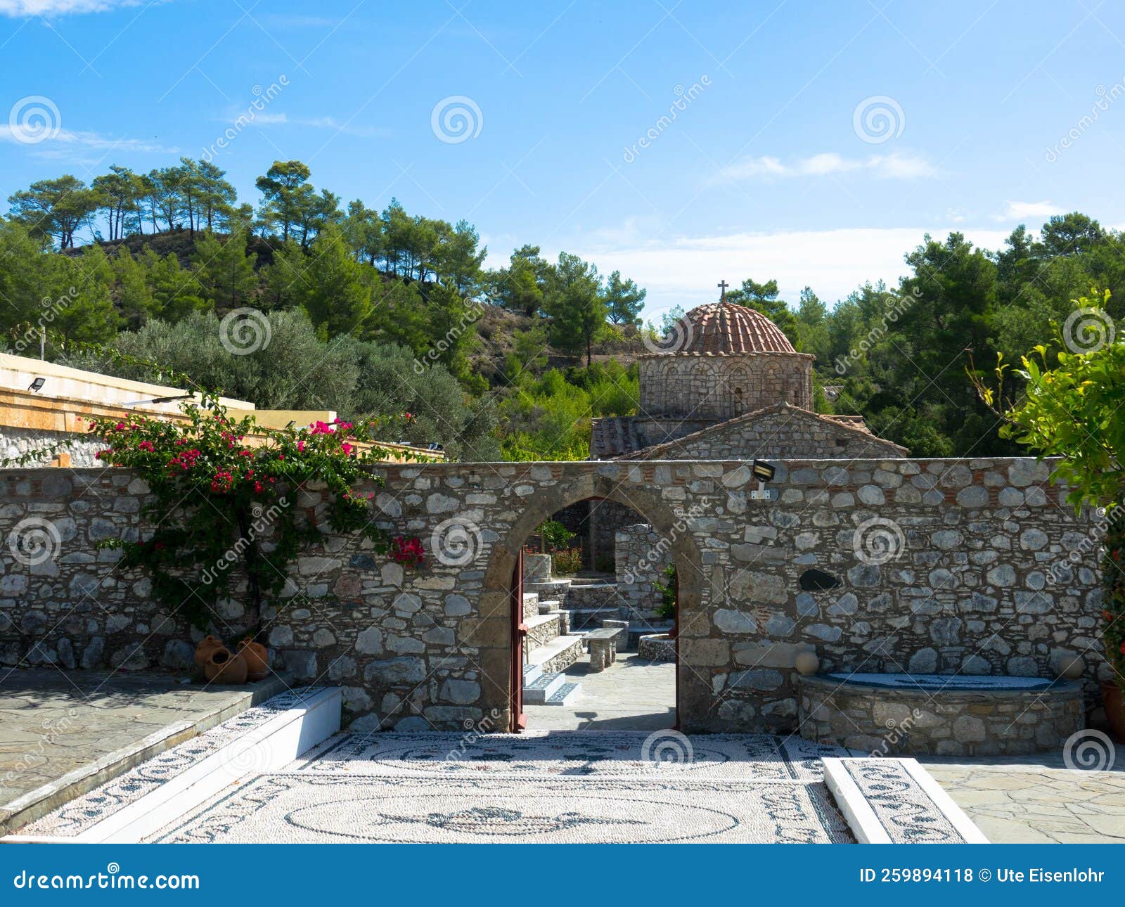 moni thari monastery near laerma village in rhodes.