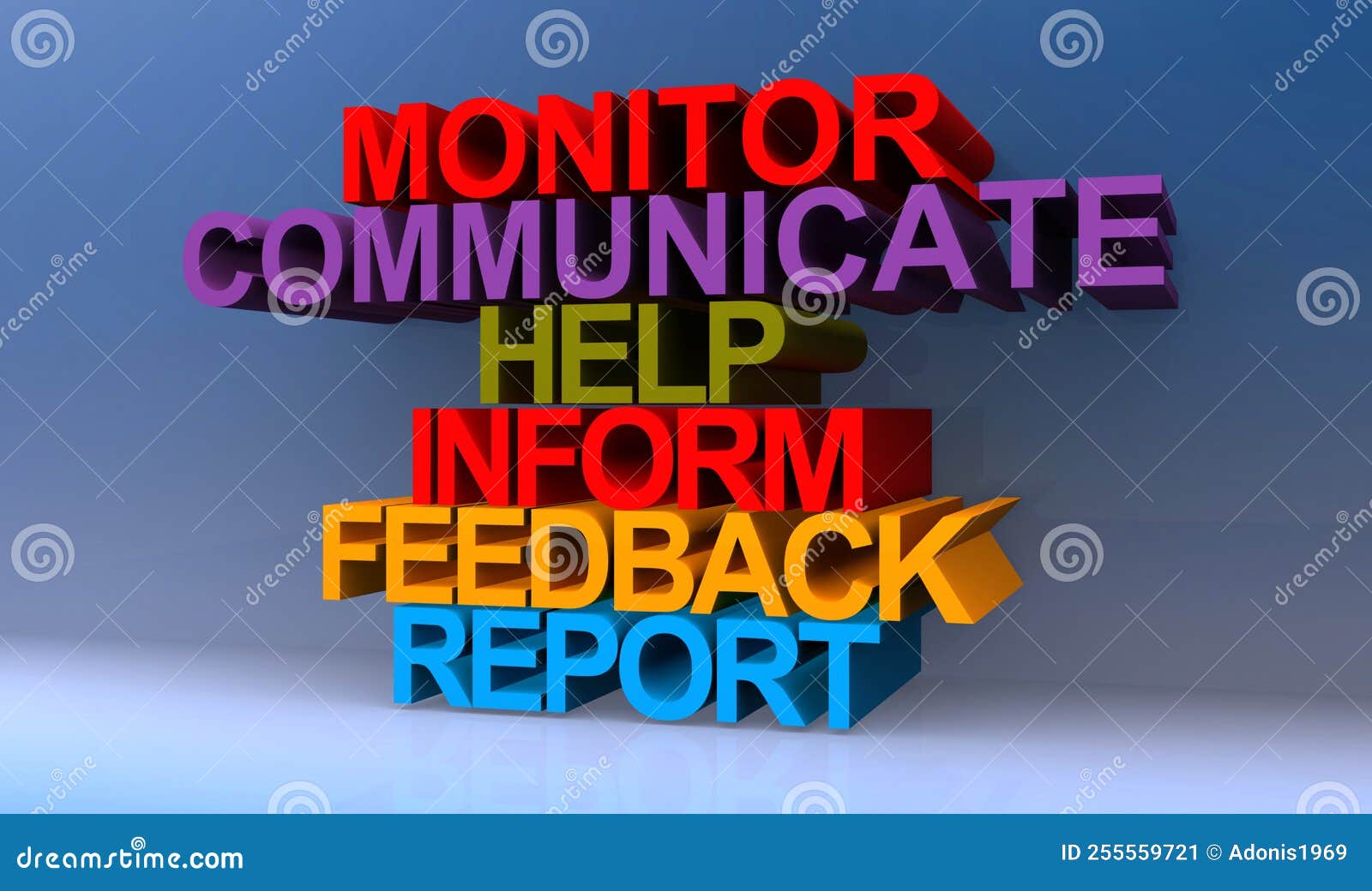 monitor communicate help inform feedback report on blue