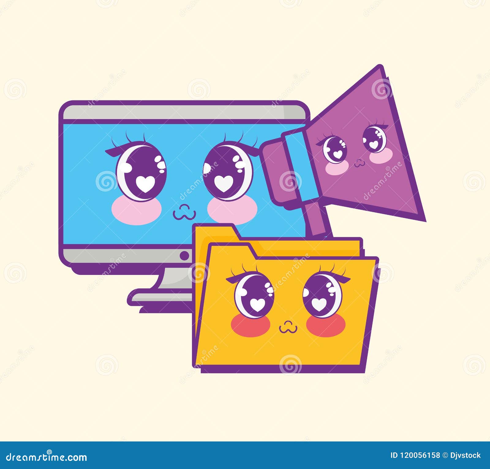 Monitor Computer Icon Stock Vector Illustration Of Cute 120056158