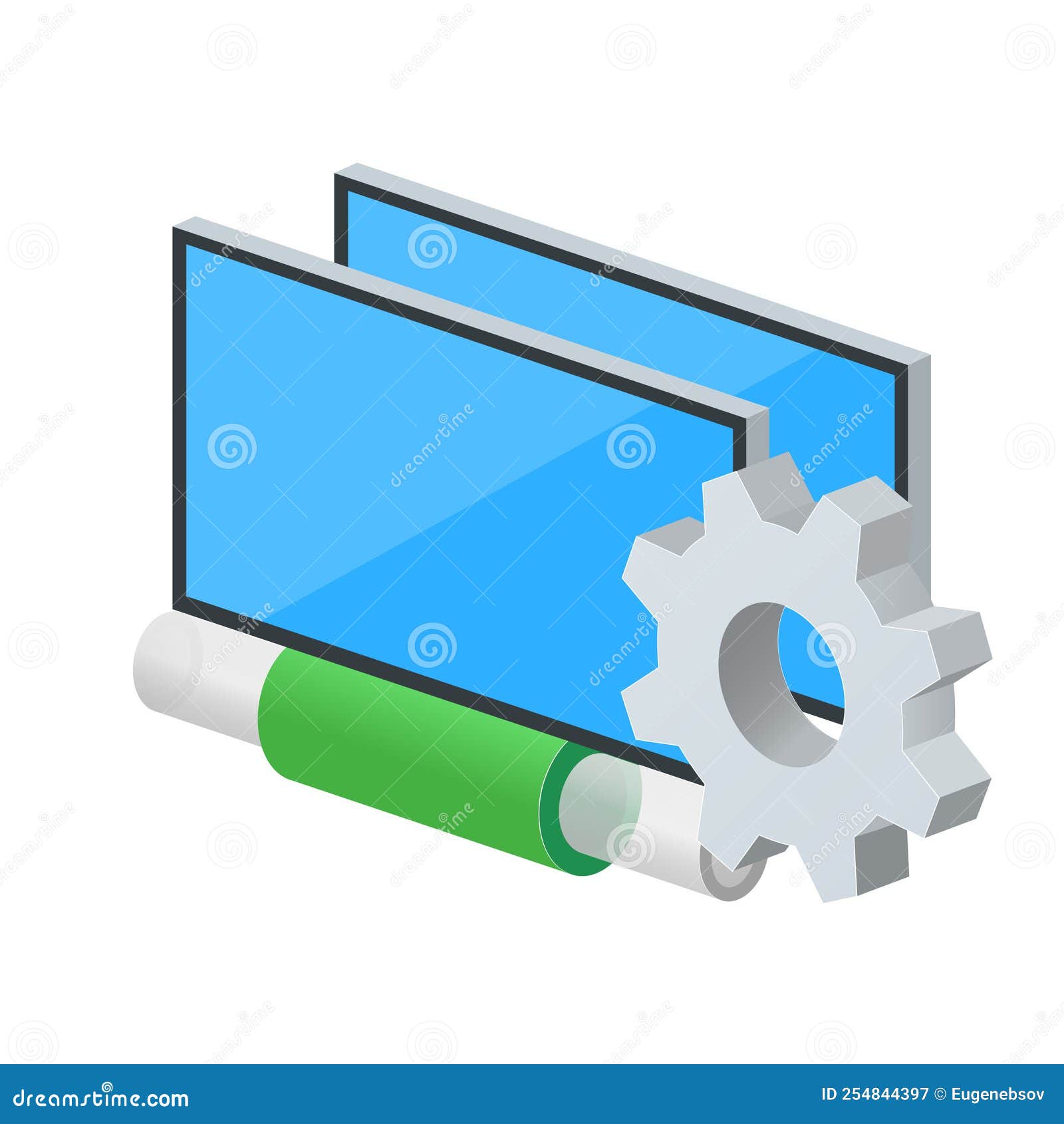 Monitor Connection by Cable on the Network with Gear Icon Settings Icon