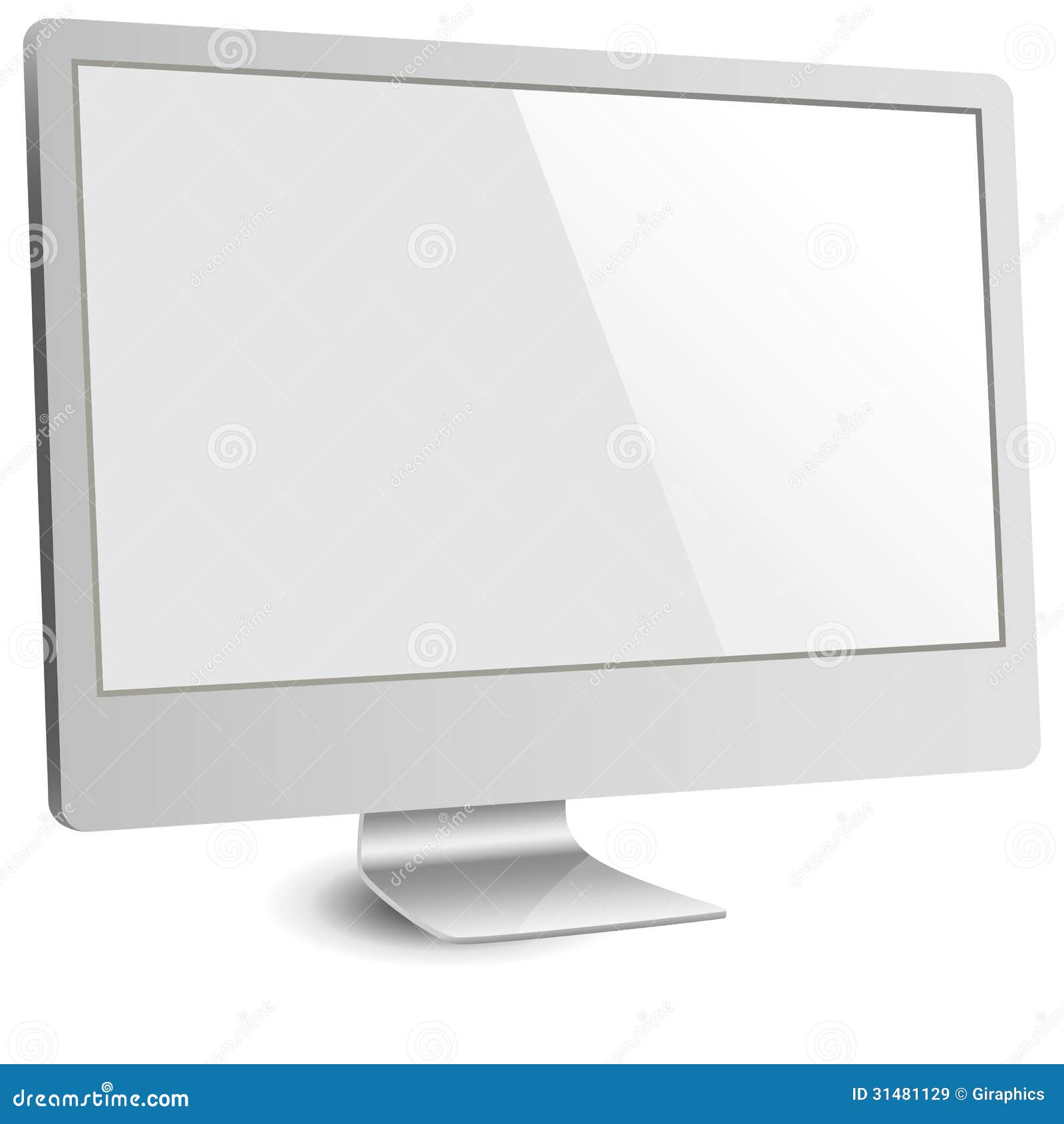 Monitor De Computadora De Plata Con La Pantalla En Blanco Ilustración del  Vector - Ilustración de pantalla, contexto: 31481129