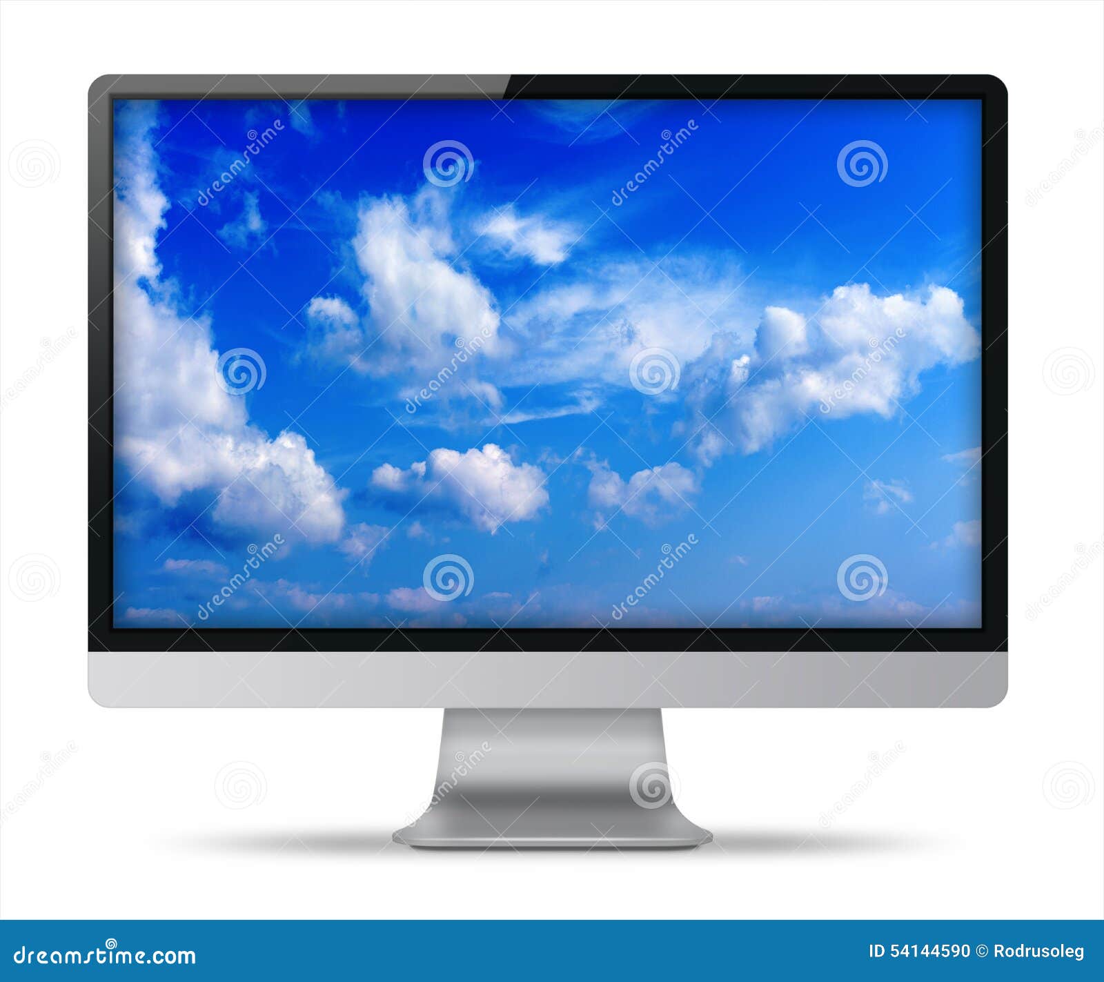 Monitor De Computadora Moderno De La Pantalla Plana Stock de ilustración -  Ilustración de internet, negocios: 54144590