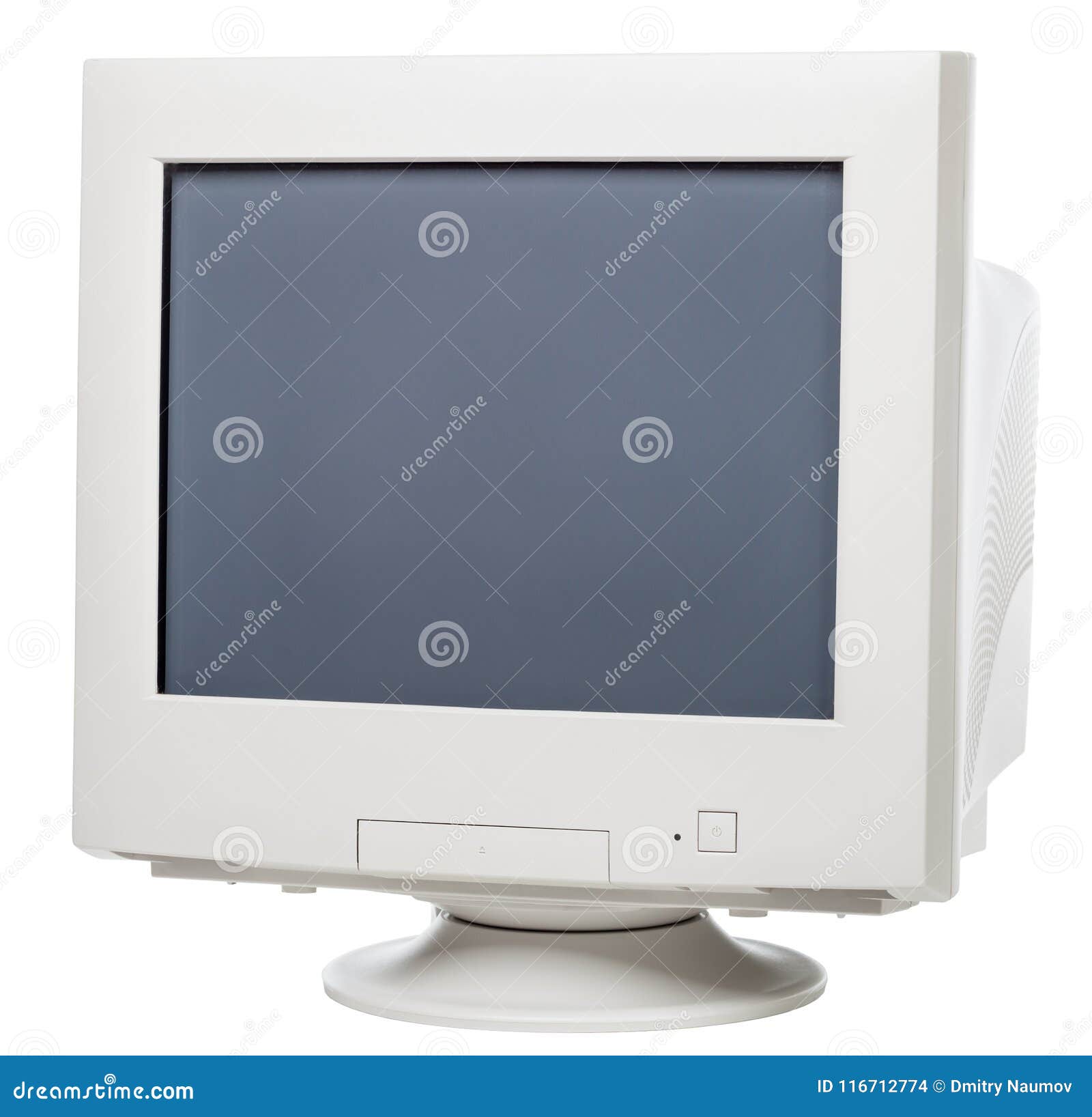 Monitor De Computadora Viejo De La CRT Aislado En Blanco Foto de