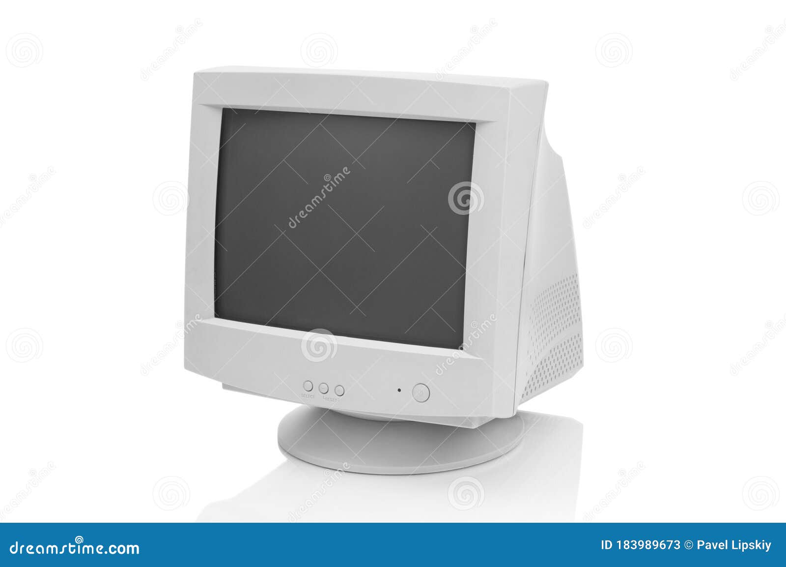 Monitor De Ordenador Antiguo Con Fondo Blanco Imagen de archivo - Imagen de  viejo, tubo: 183989673