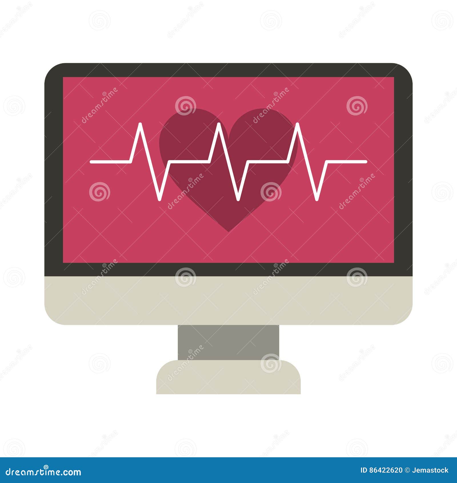 Monitor Heartbeat Cardiology Rhythm Stock Vector Illustration of care
