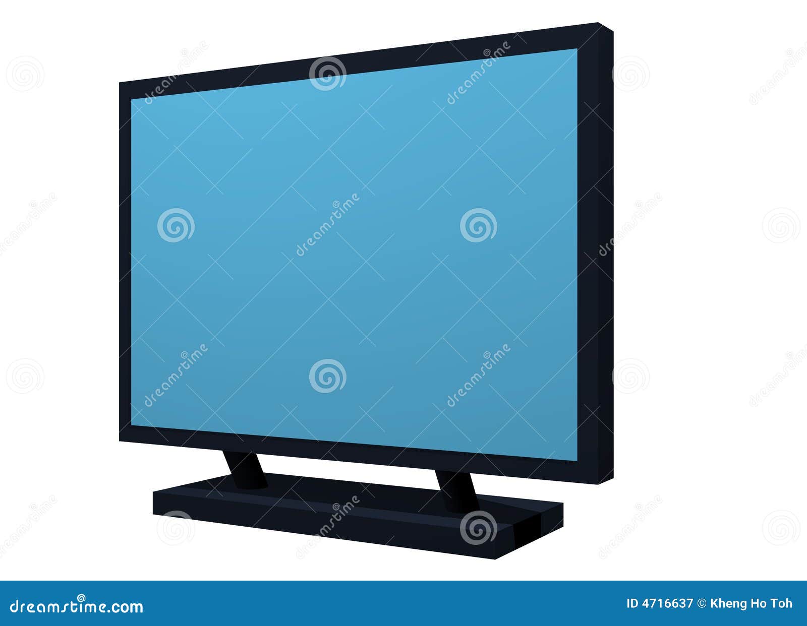 Monitor LCD Plasma TV Object for Diagram and Prese Stock Illustration