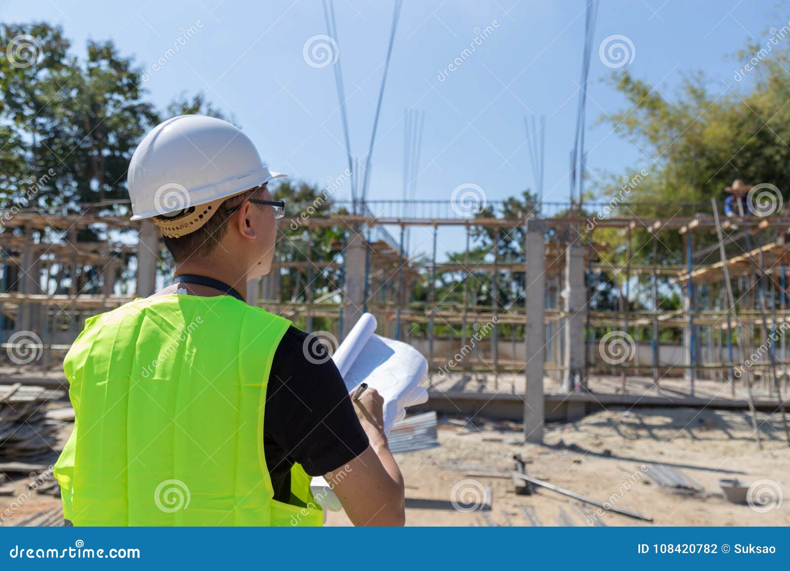 Monitoring Construction Area. Stock Photo Image of engineer, business