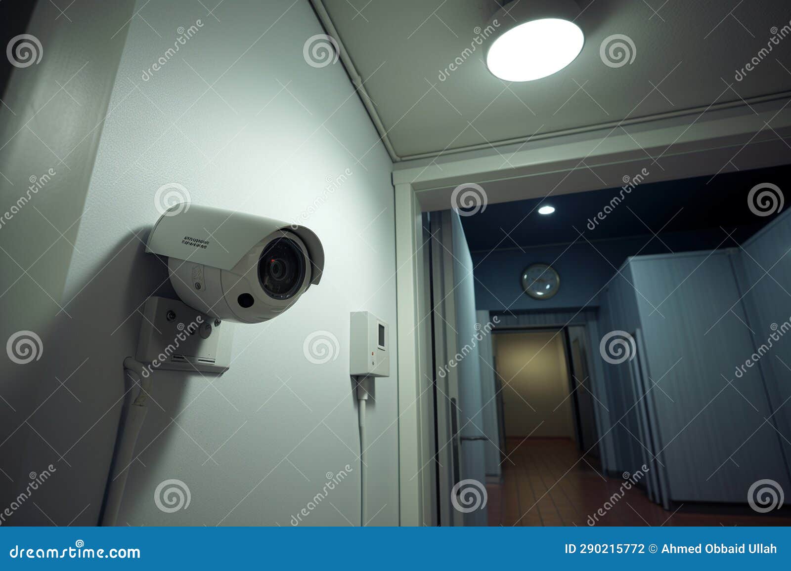 Monitoring with Room Surveillance Camera. Generative by Ai Stock Photo Image of guarding