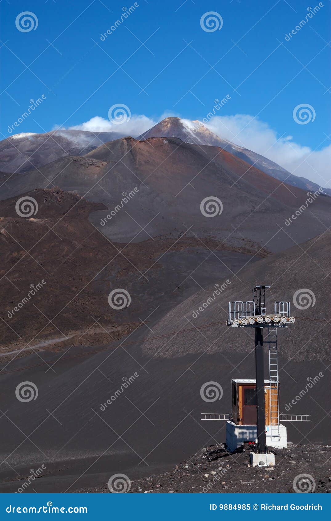 Monitoring Station and Mt Etna, Sicily, Italy Stock Image Image of