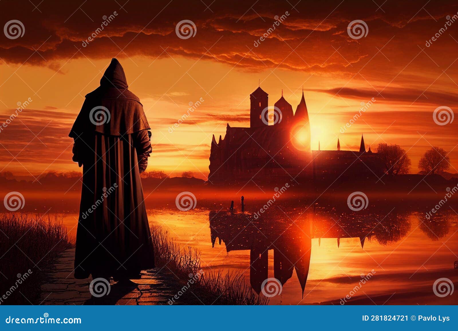 Monk in Middle Ages. AI Generated Stock Illustration Illustration of