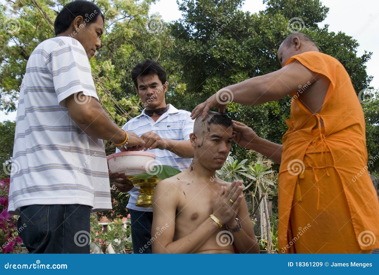 Monk shaving head editorial stock image. Image of shave 18361209
