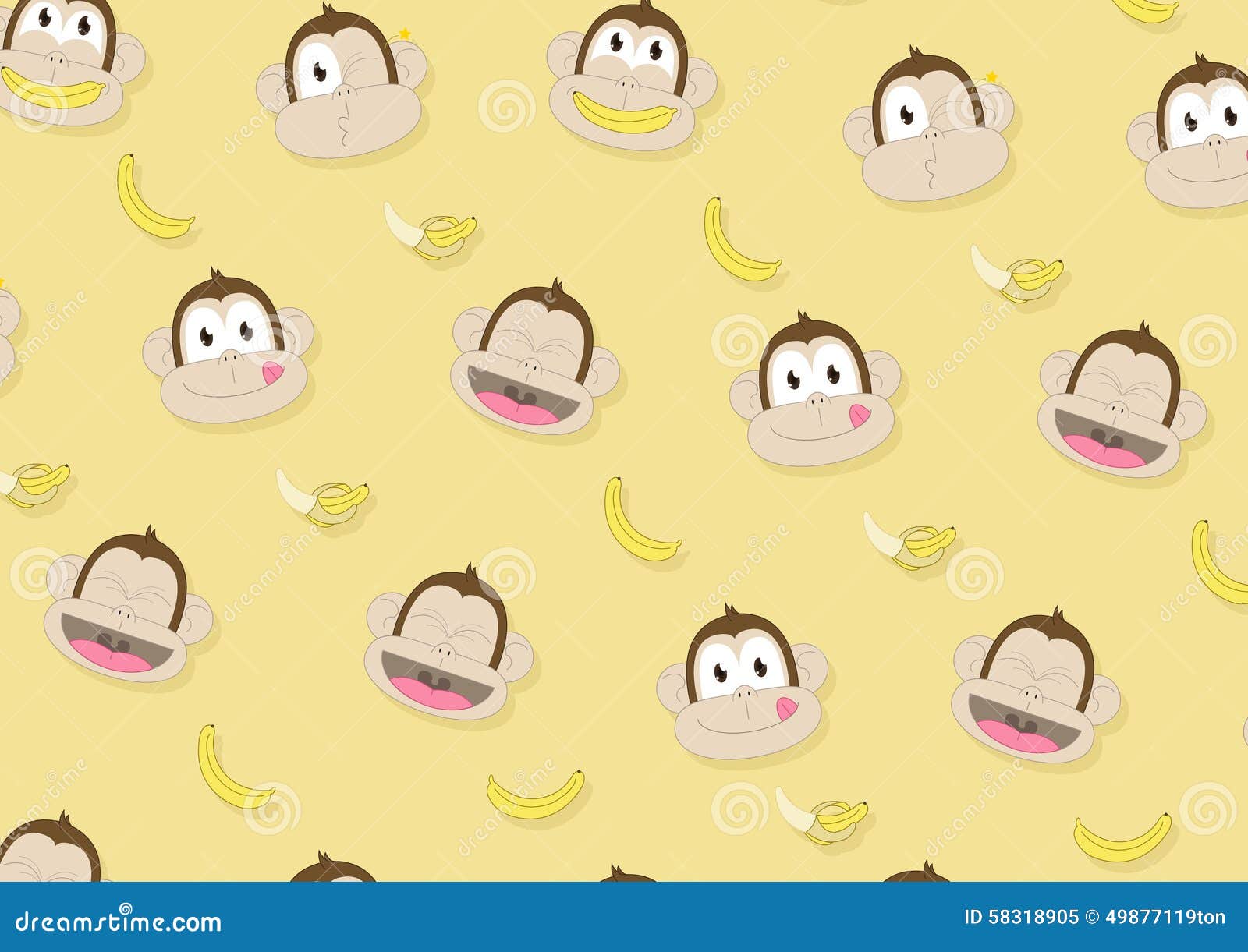 Monkey And Bananas Drawing Vector Illustration