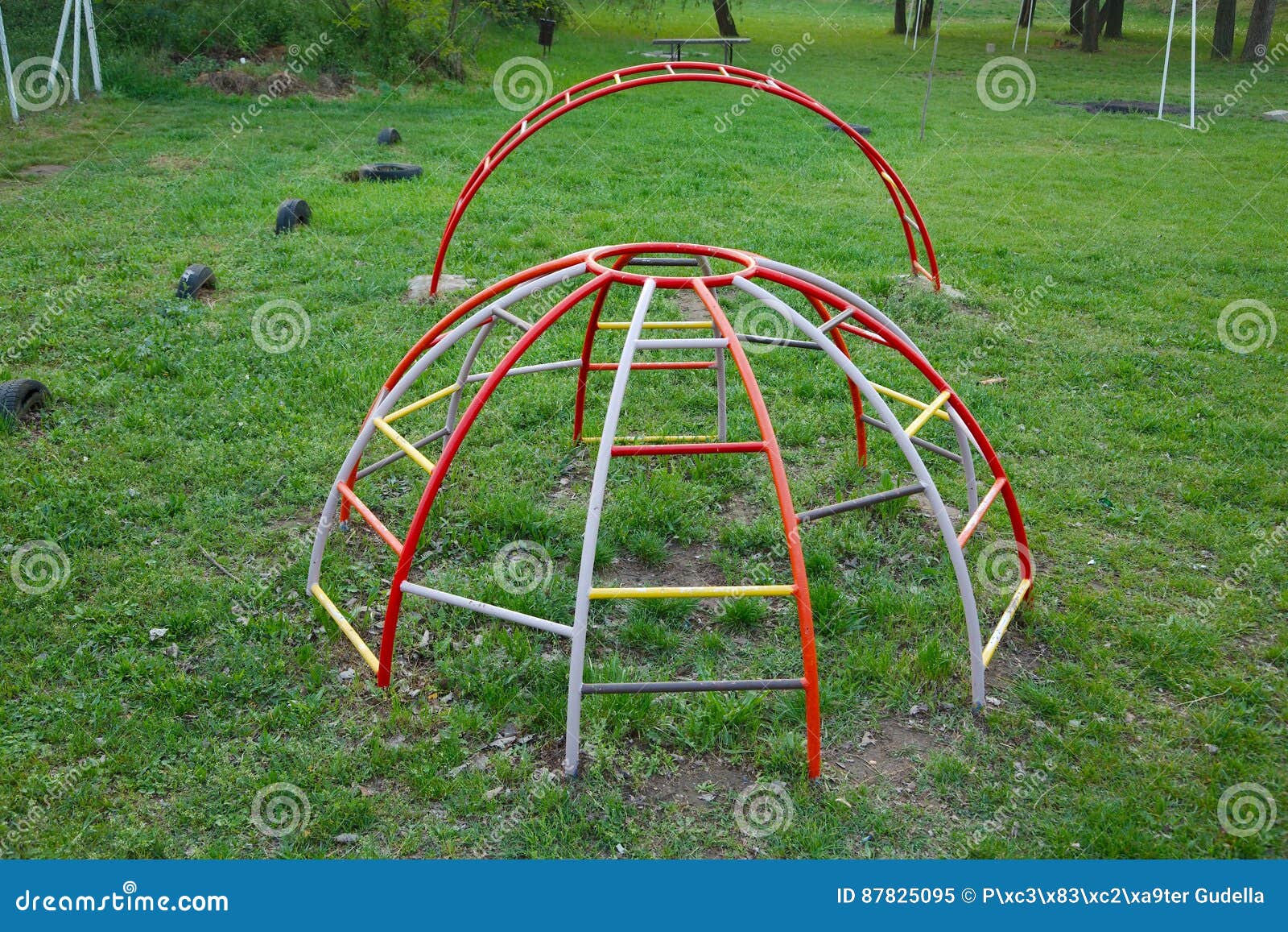Monkey bars stock image. Image of metal, colorful, young 87825095