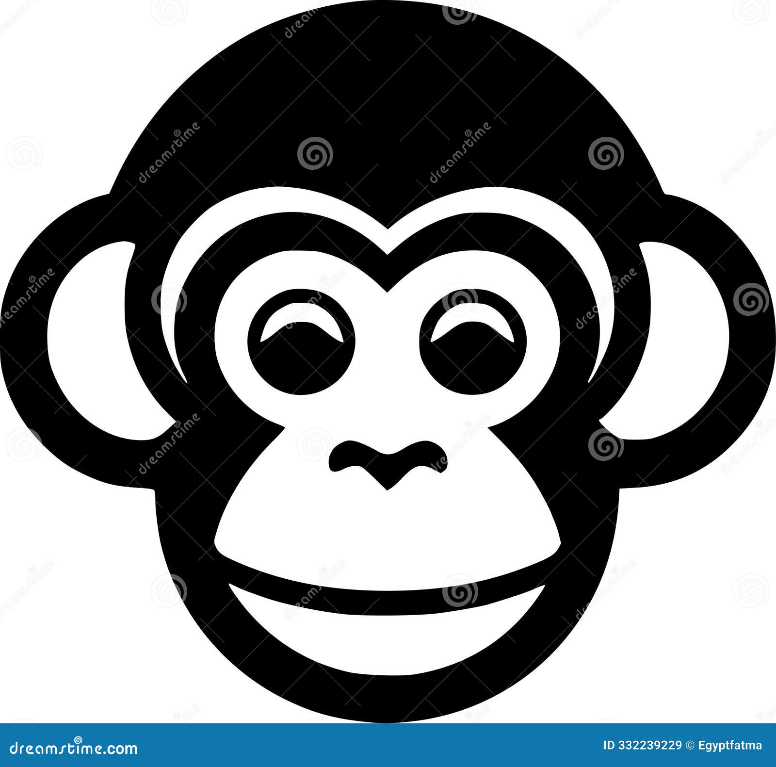 monkey - black and white  icon -  