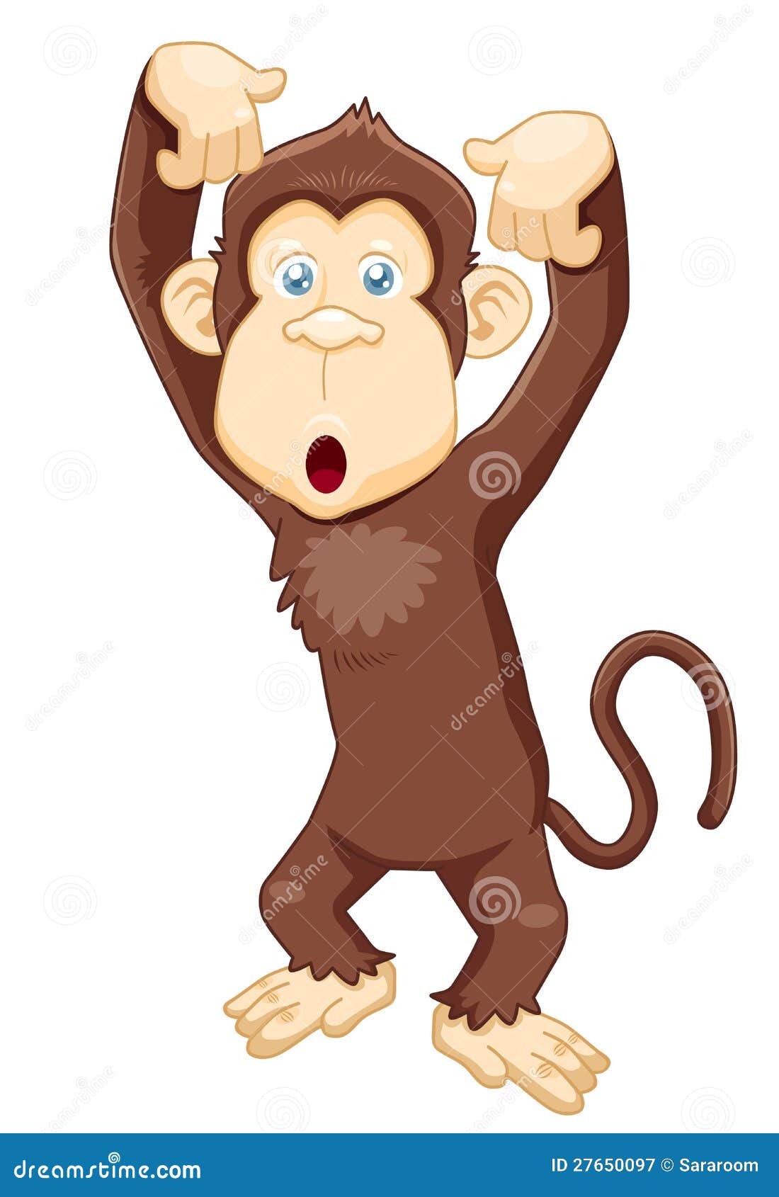 Monkey cartoon stock vector. Illustration of wild, cheer - 27650097