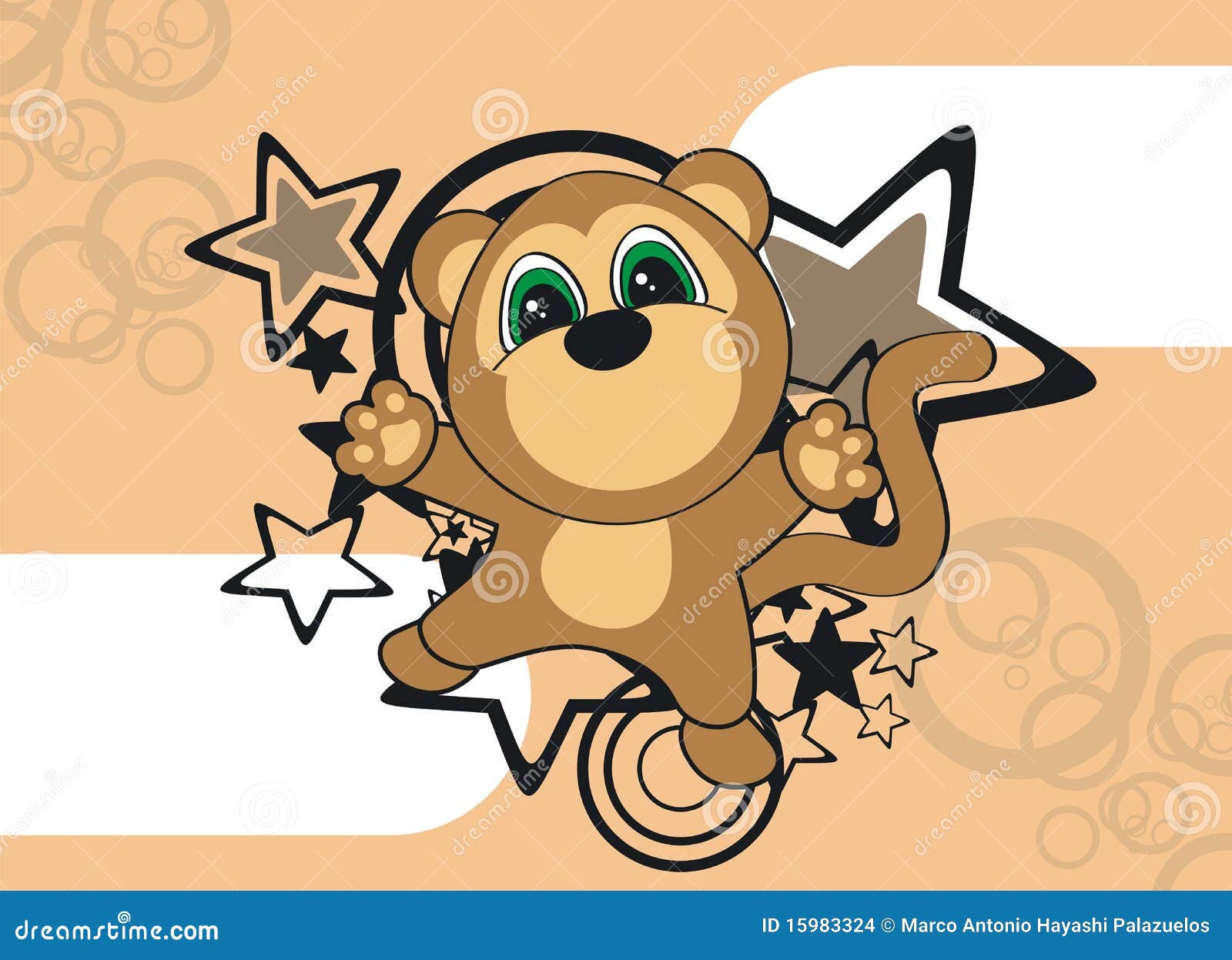 Monkey cartoon wallpaper stock illustration. Illustration of infantile -  15983324