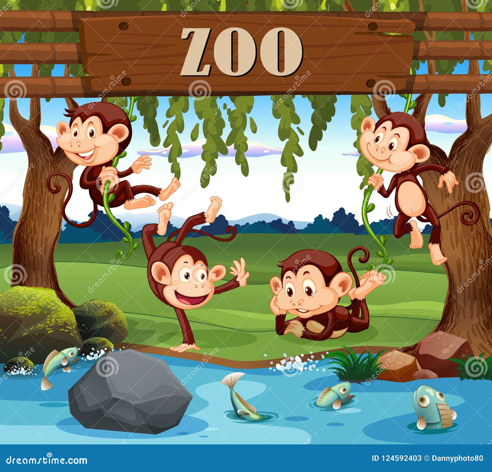 monkey in the zoo cartoon