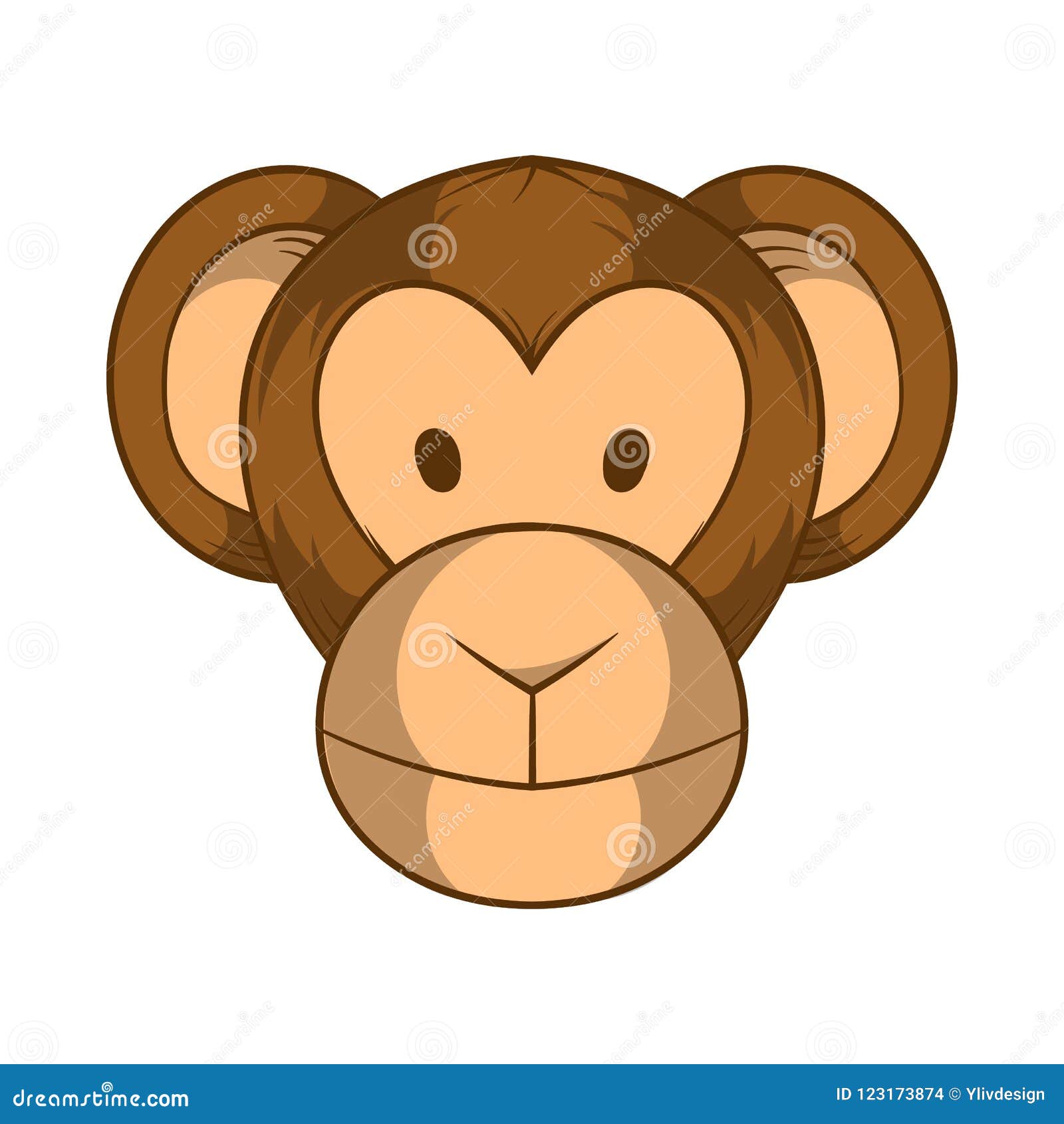 Monkey Head Icon Cartoon Style Stock Illustration Illustration