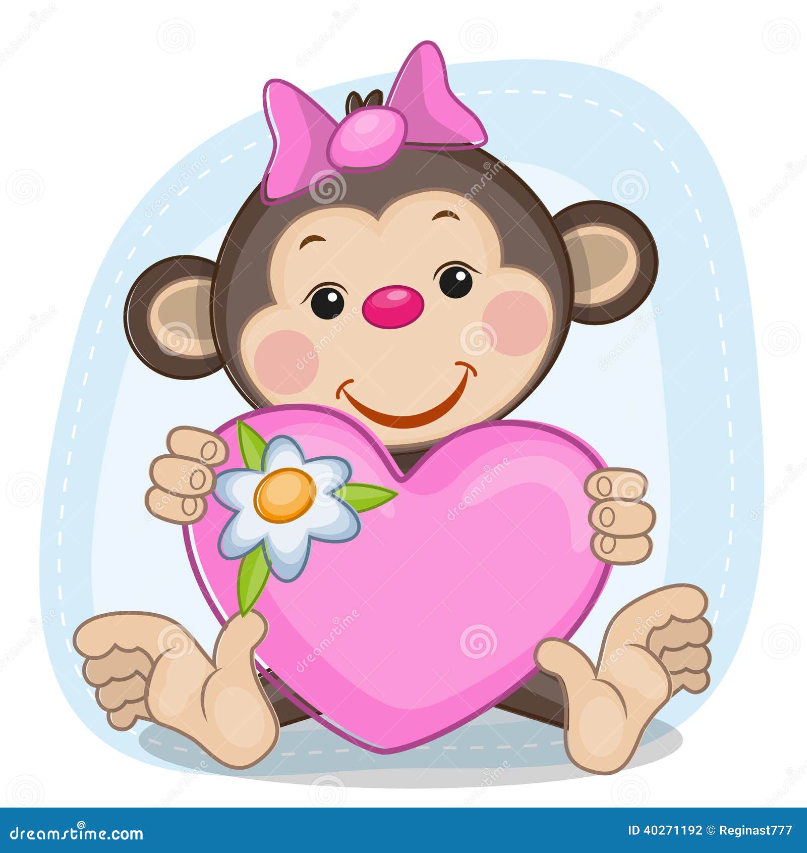 Monkey And Heart Stock Vector Image 40271192