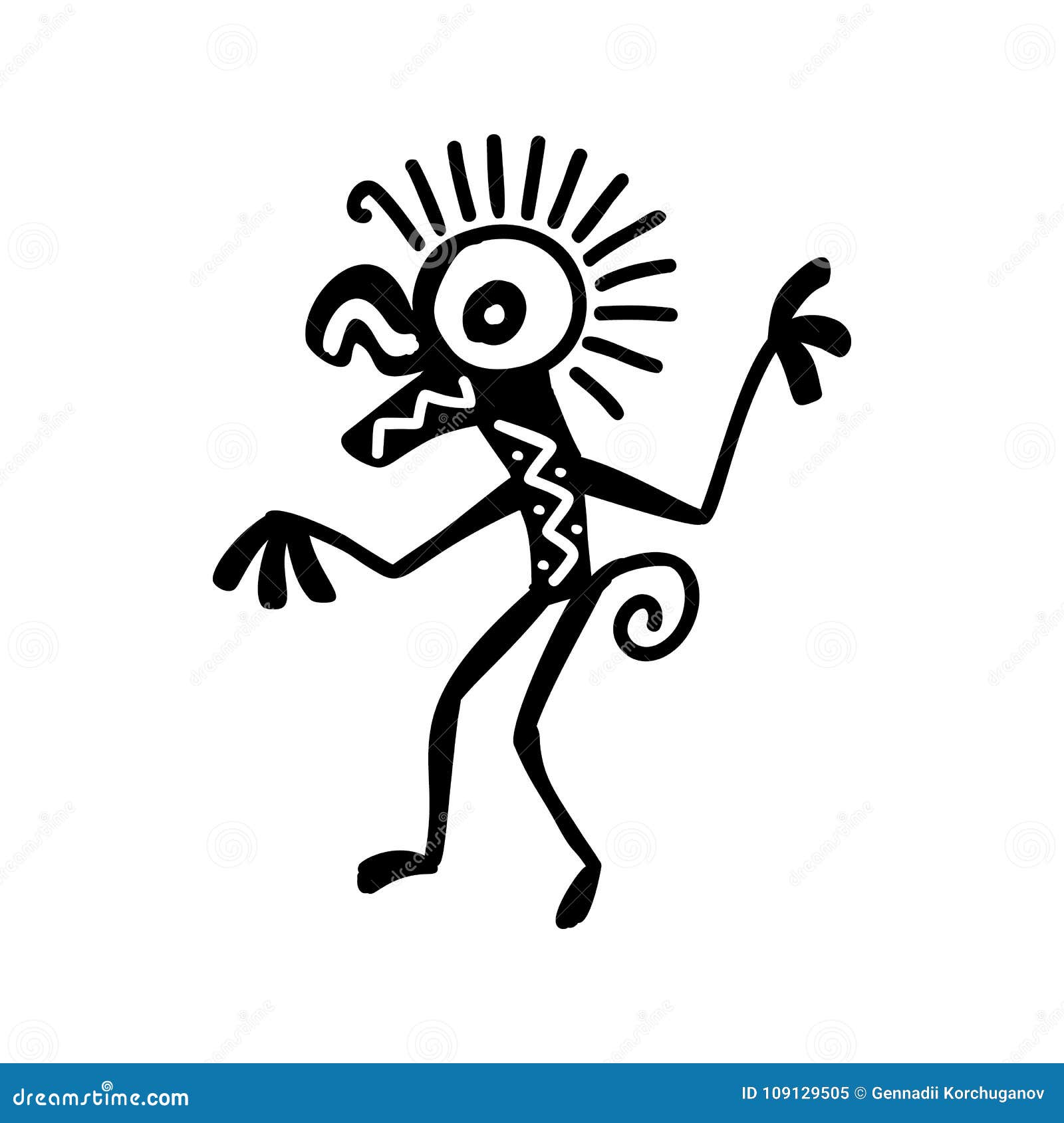 Monkey icon Aztec stock vector. Illustration of american - 109129505