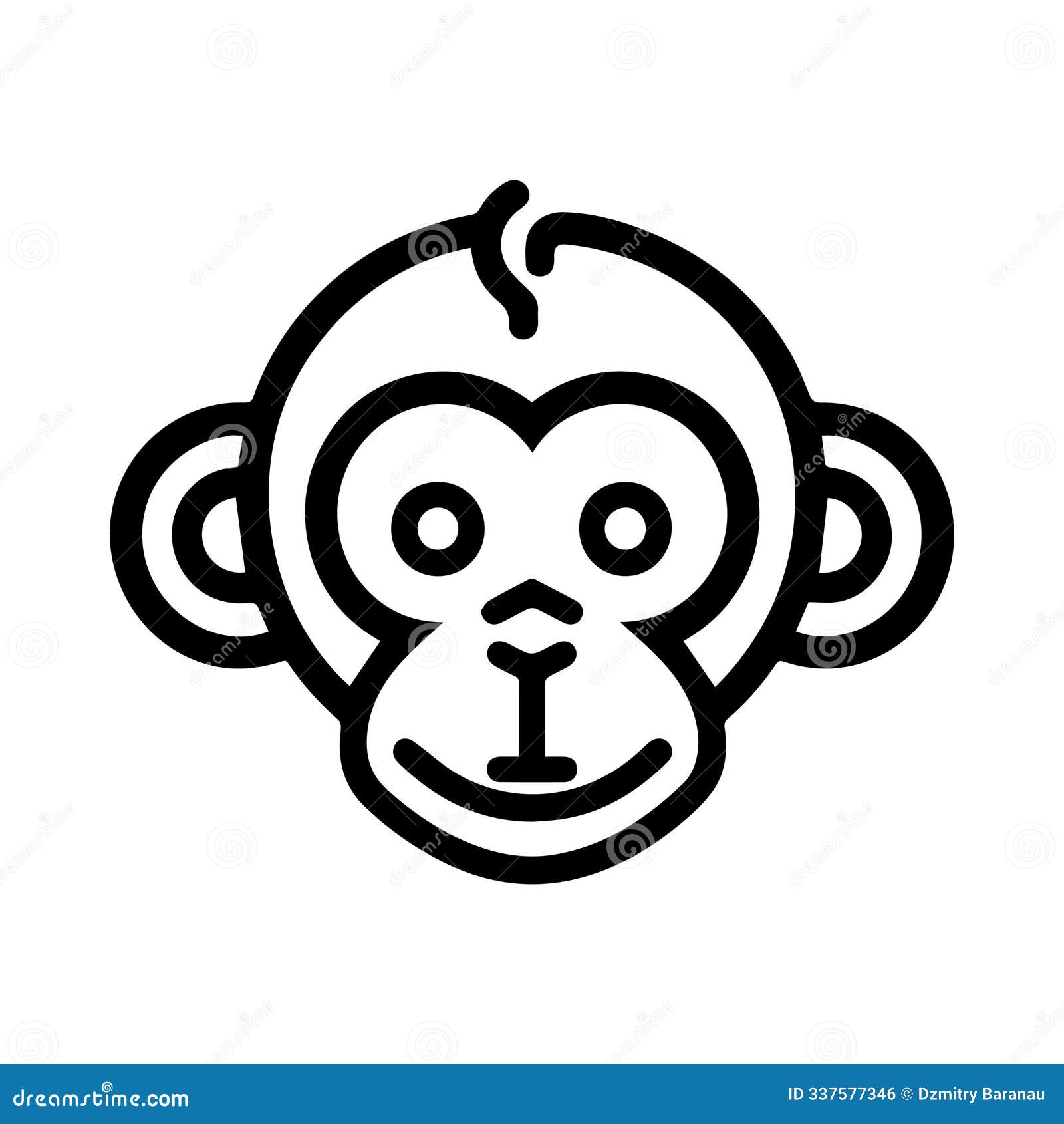monkey icon or modern line .  line art and icon  with bold outline. black and white pixel perfect minimalistic