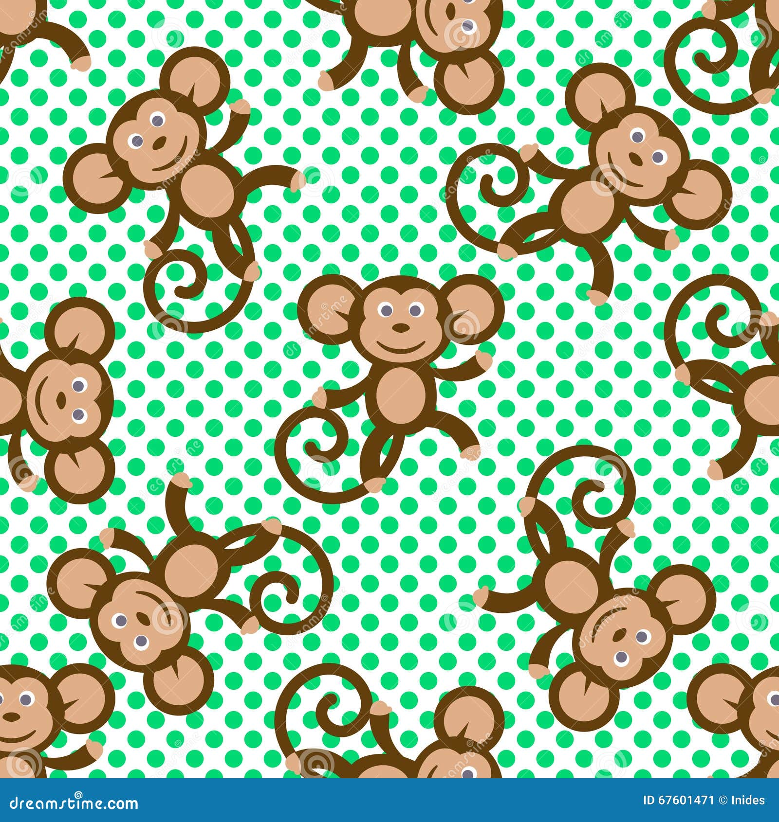 Monkey Kid Seamless Vector Pattern for Textile Print. Stock Vector ...