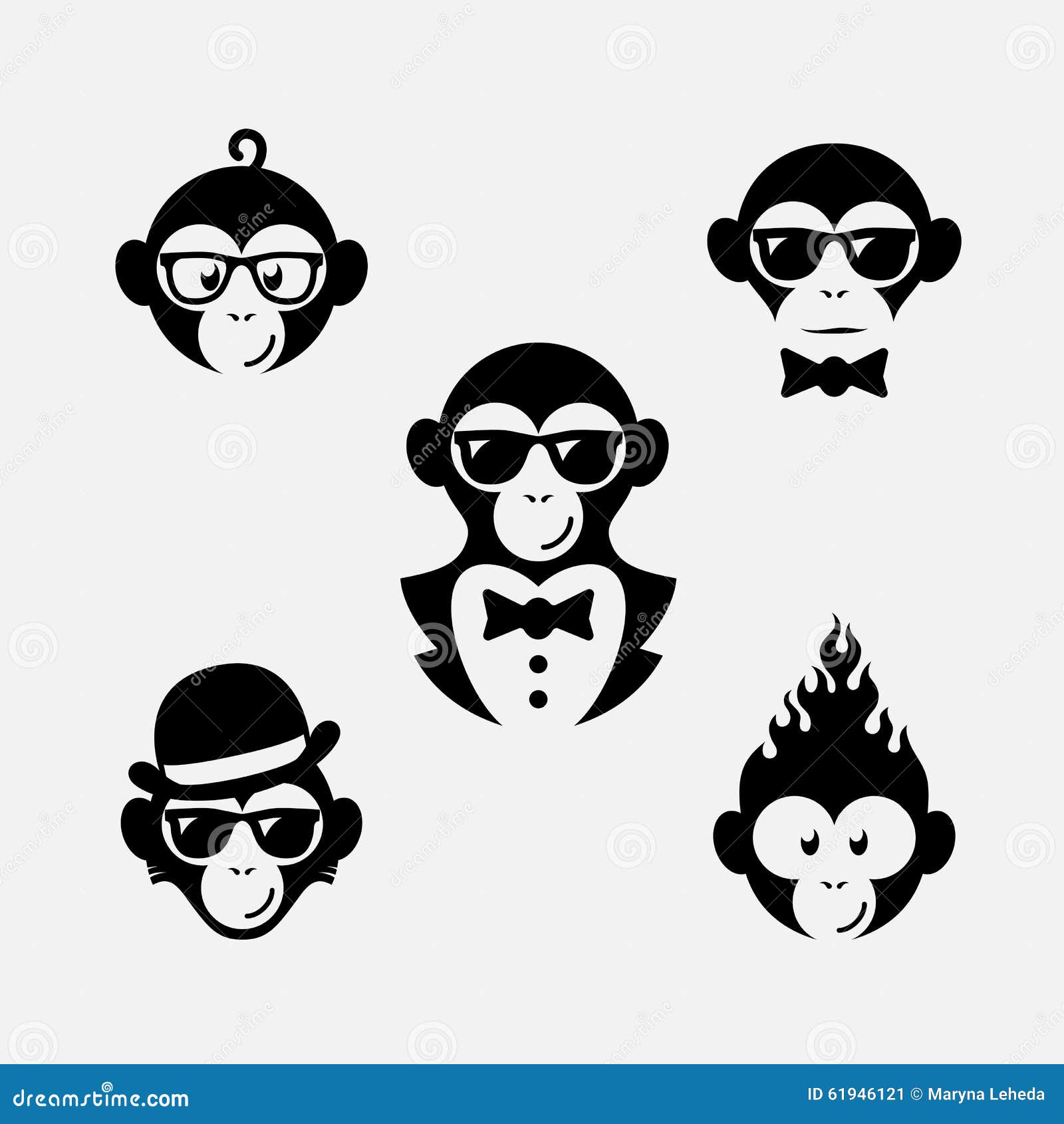 Download Monkey Logos Stock Vector - Image: 61946121