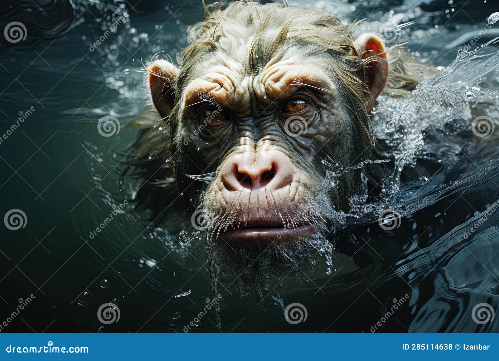 Monkey in the Ocean, Swimming with a School of Fish, but the Fish are All  Poisonous and the Monkey is Starting To Feel Sick Stock Illustration -  Illustration of character, nature: 285114638