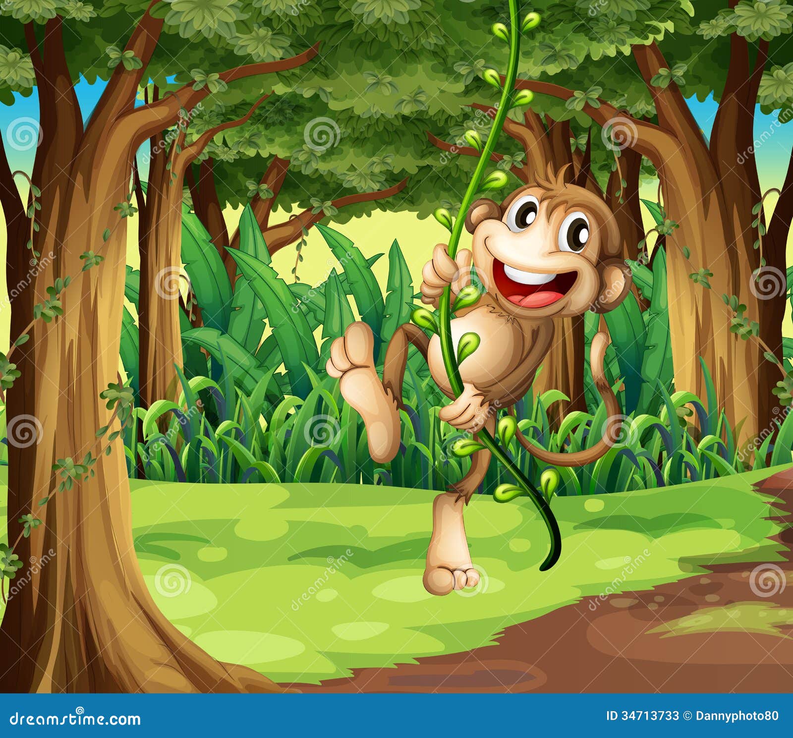 A Monkey Playing with the Vine Trees in the Middle of the Forest Stock Illustration - Illustration of cartoon, gift: 34713733 A Monkey Playing with the Vine Trees in the Middle of the Forest Stock Illustration - Illustration of cartoon, gift: 34713733