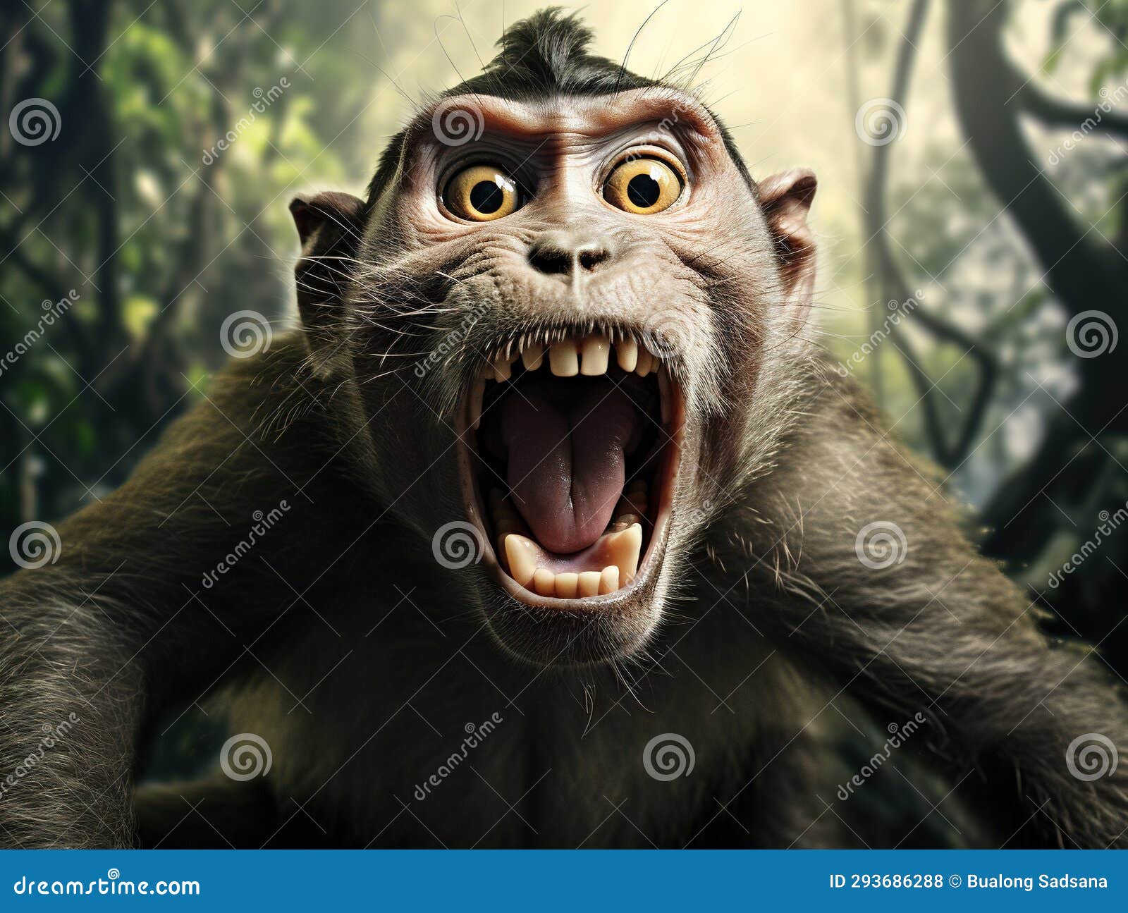 Monkey scream stock illustration. Illustration of expression 293686288