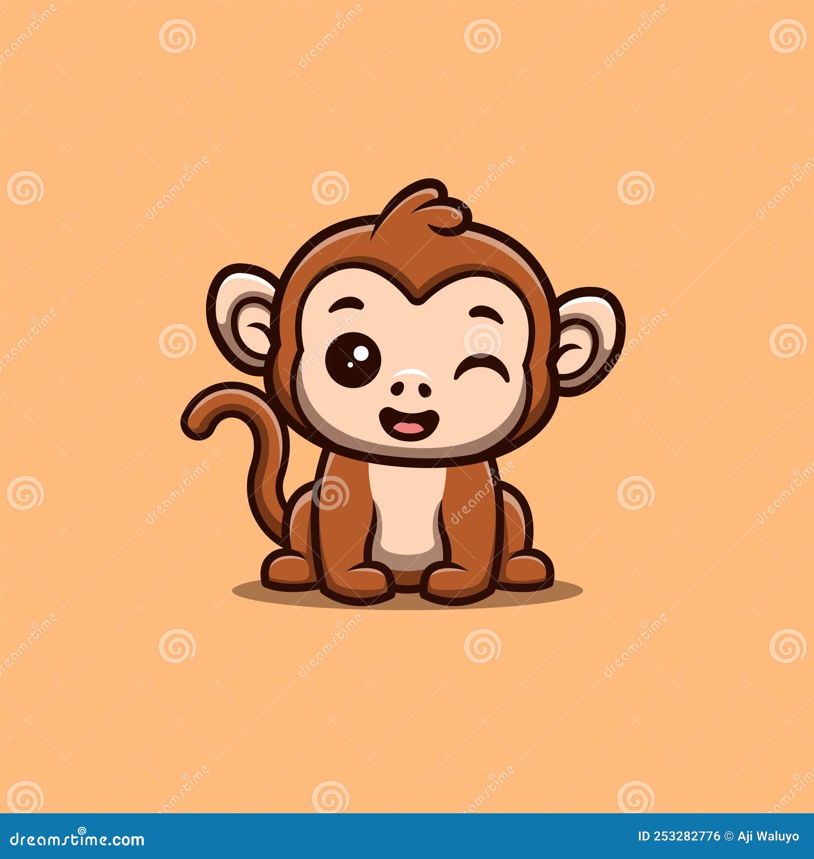 Premium Photo | Cute monkey drawing on white background generative ai