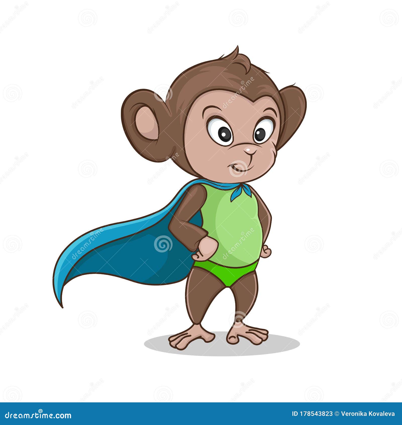 Cartoon monkey superhero stock vector. Illustration of vector 178543823
