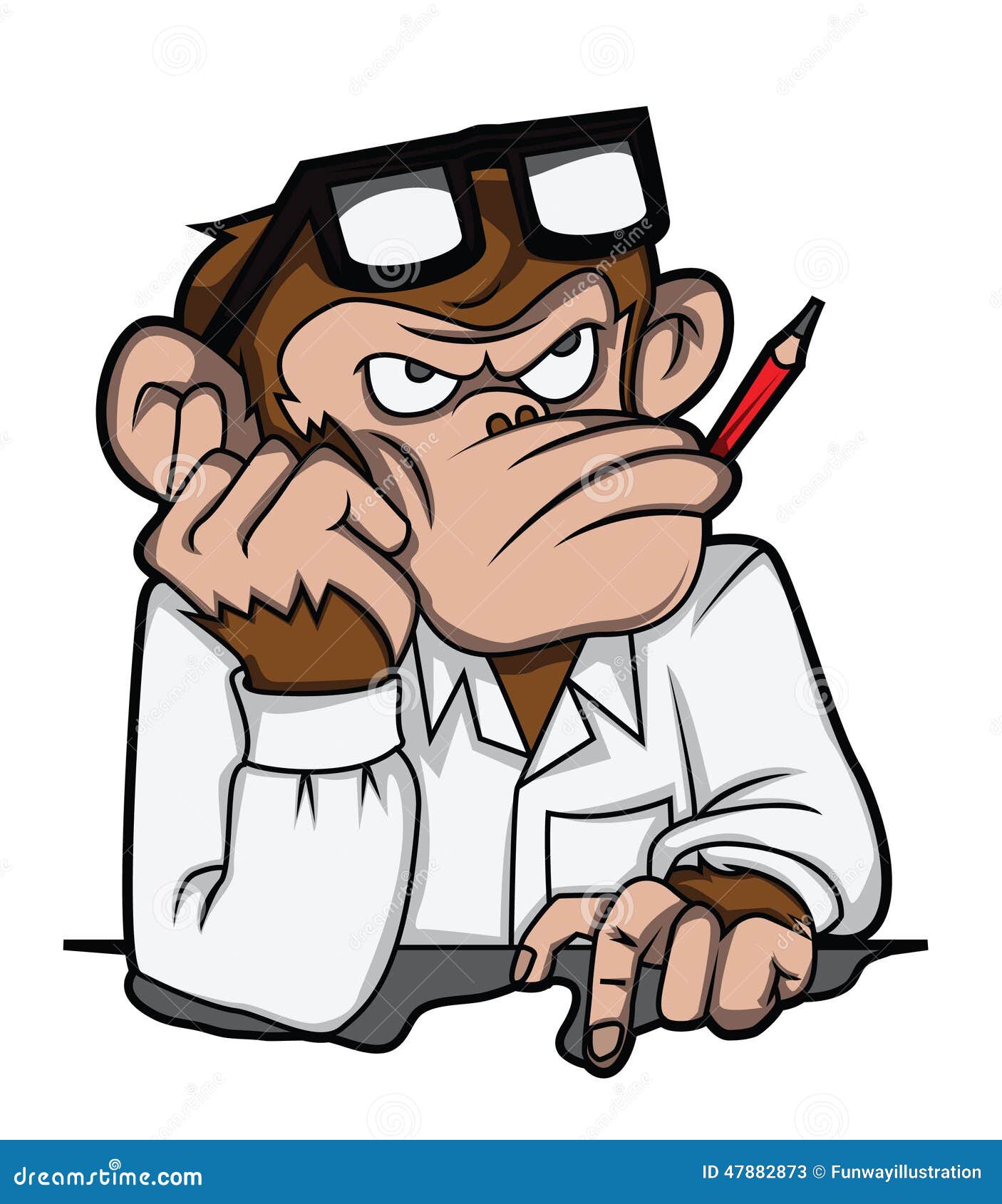 Monkey Thinking The Jobs Stock Vector Image 47882873