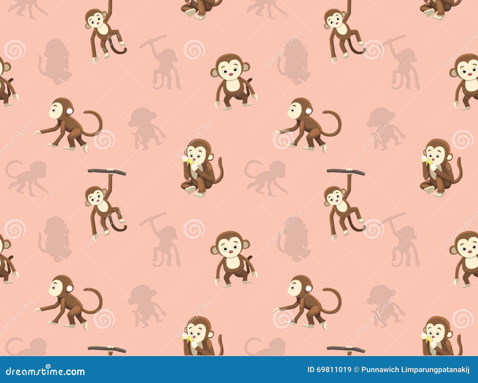 Monkey Wallpaper 2 Stock Vector  Adobe Stock