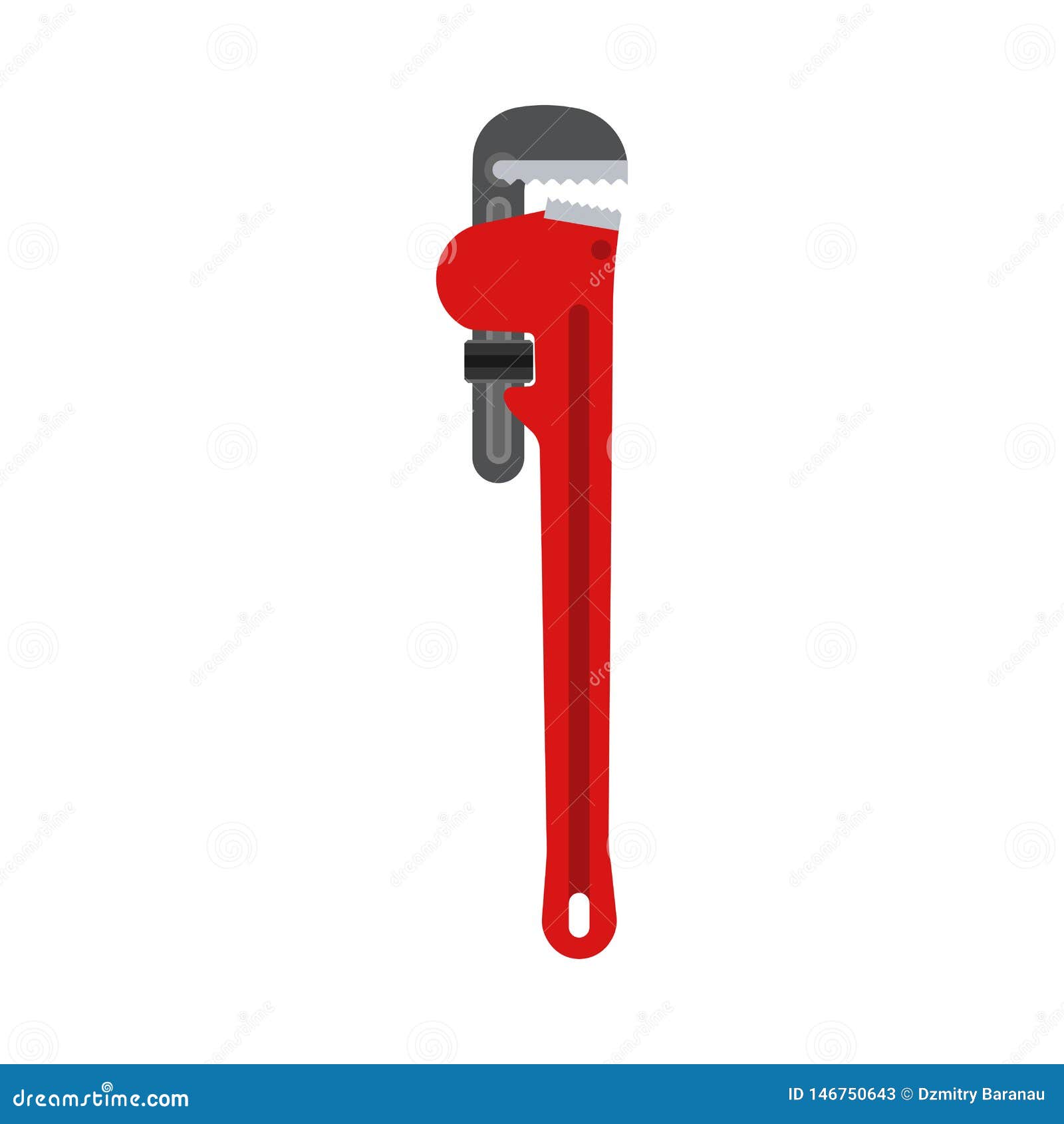 Spanner Monkey Wrench Crossed Isolated Cartoon Vector Illustration